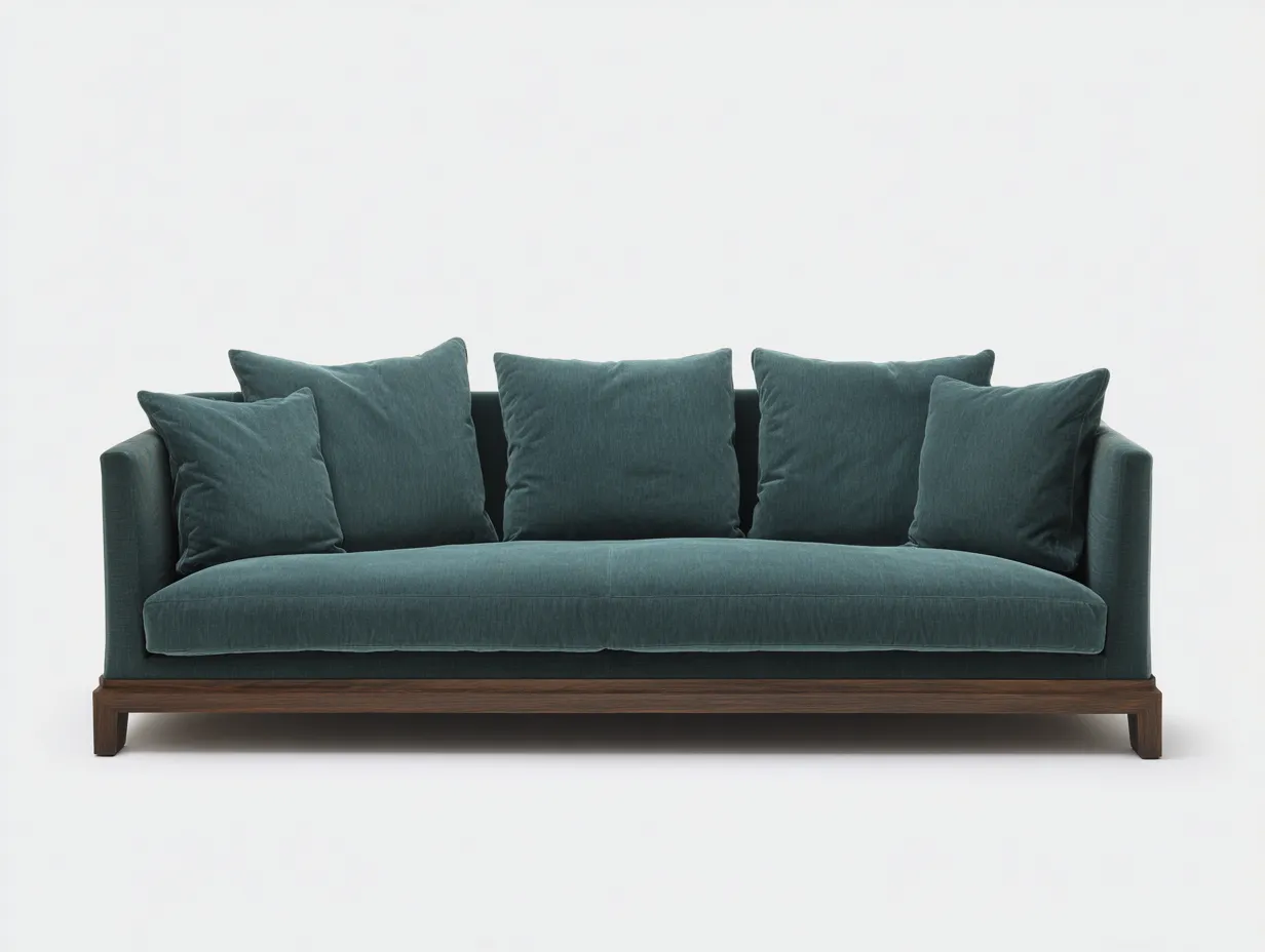 Sofá de Tres Plazas tela - verde claro - 232x92x80 cm - salón amplio contemporáneo-Vazosohaus
