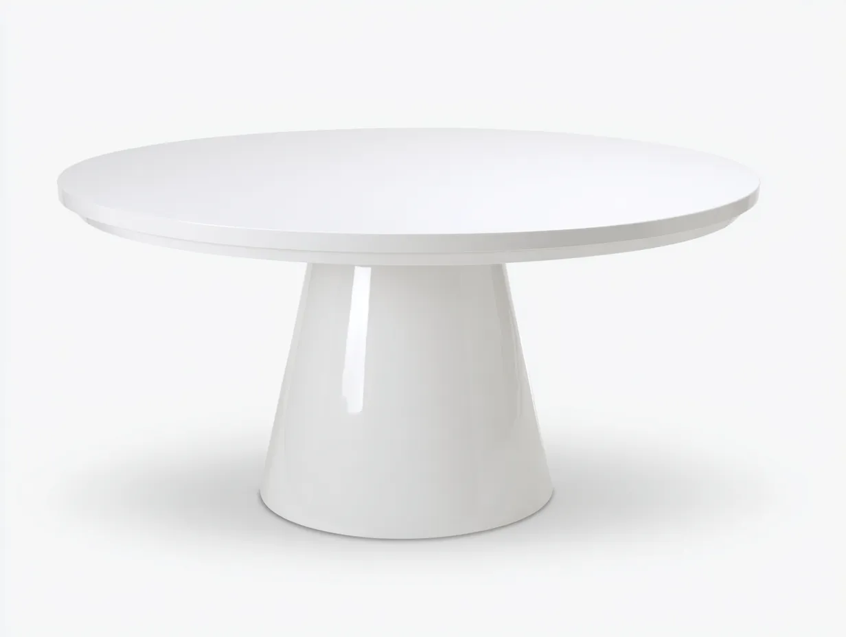 Mesa de Comedor redonda lacada 120x120x74 cm - blanco - para comedor de estilo moderno-Vazosohaus