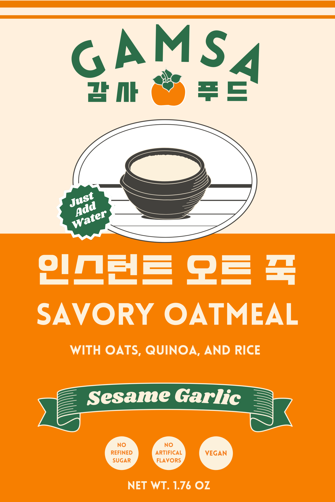 Sesame Garlic Savory Oatmeal - Single Pouch