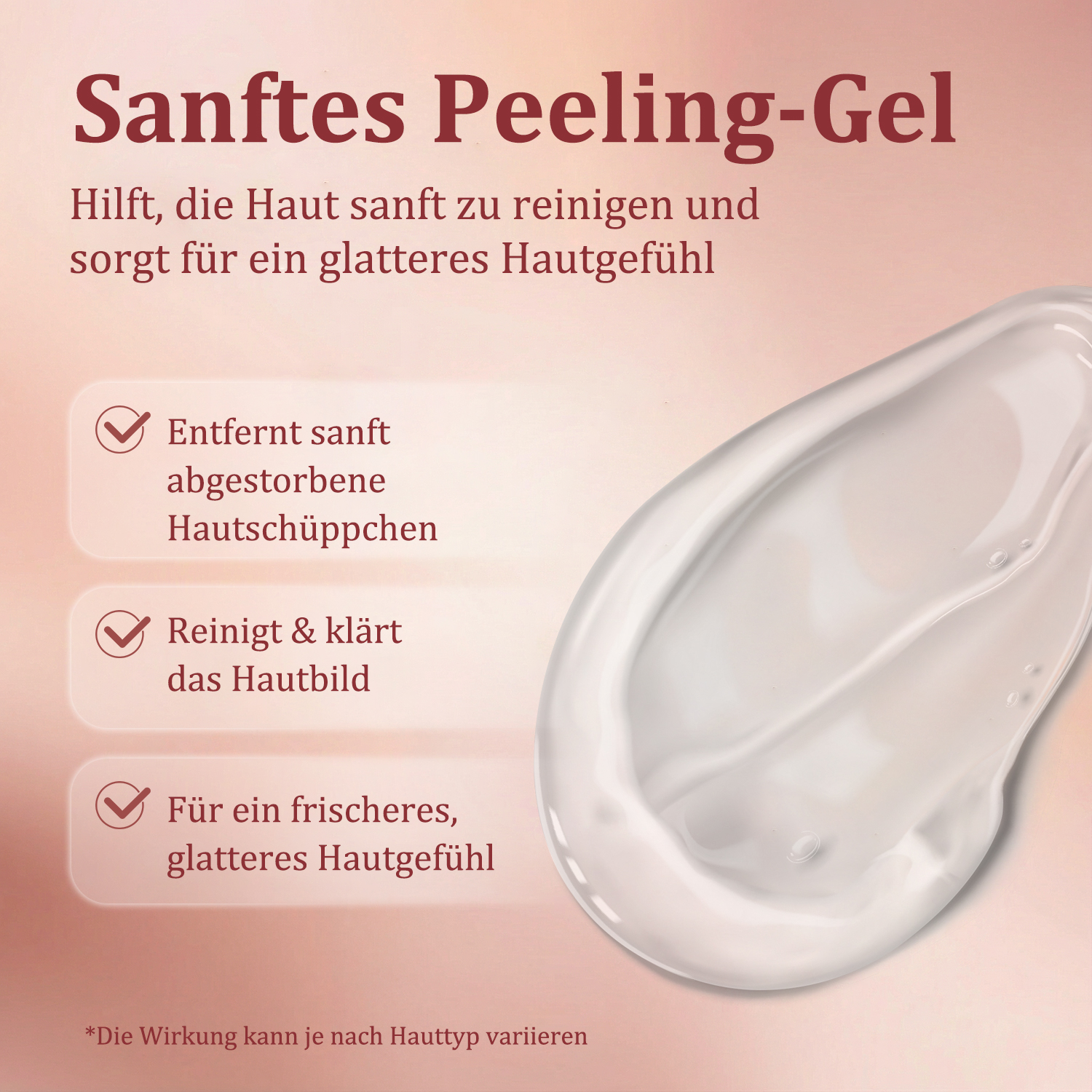 Reinigendes Peeling-Gel – entfernt abgestorbene Hautschüppchen und Mitesser in einem Schritt, kein Spannungsgefühl nach der Reinigung, belebt den Teint – 50 g pro Tube