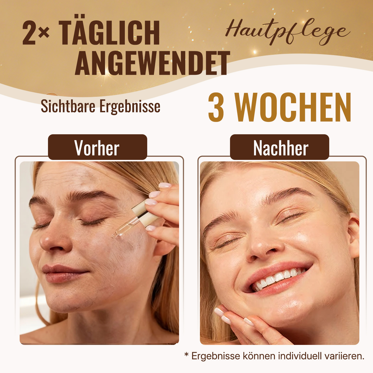 Peptid-Niacinamid Leuchtserum (Glow Serum) – gleicht den Teint aus, mildert dunkle Verfärbungen, geeignet für alle Hauttypen, sanft und duftfrei, 100 ml.