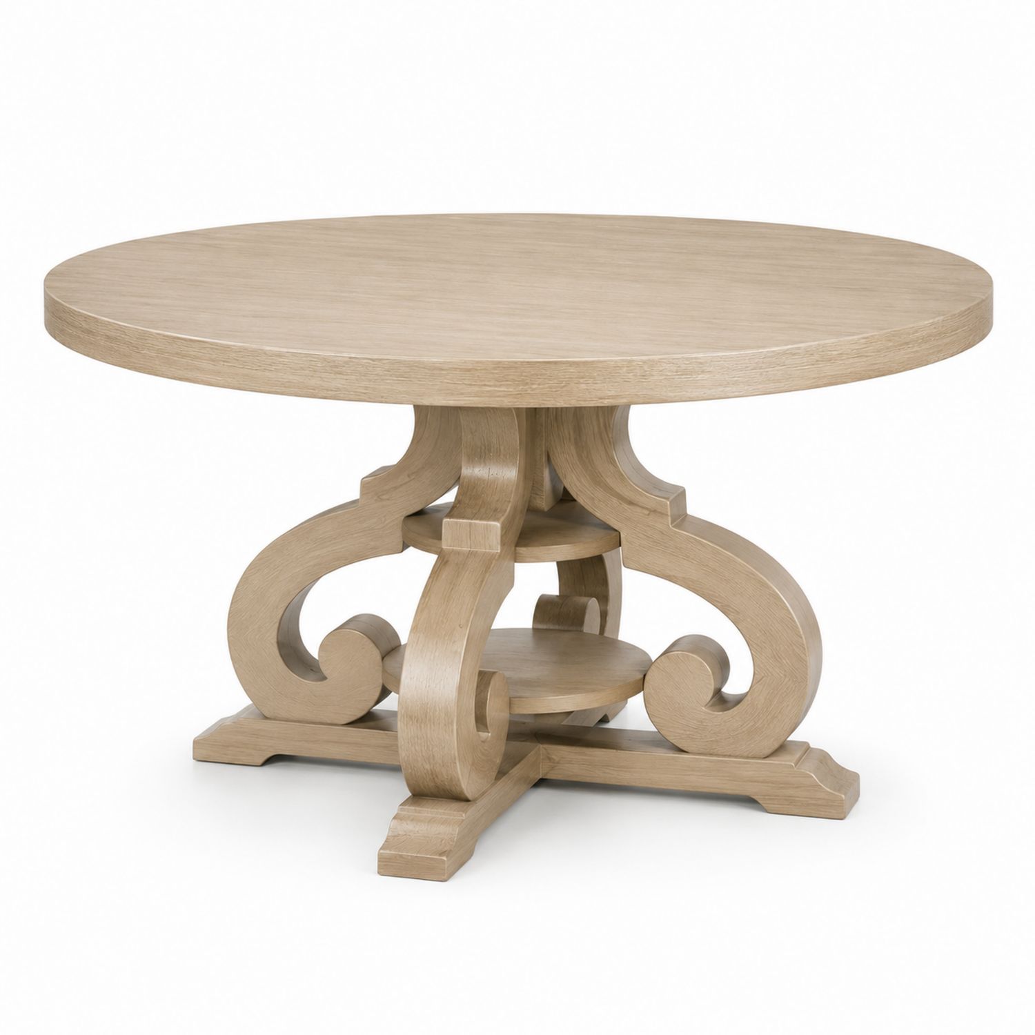 Tavolo da pranzo rotondo in legno massello di quercia 120 cm