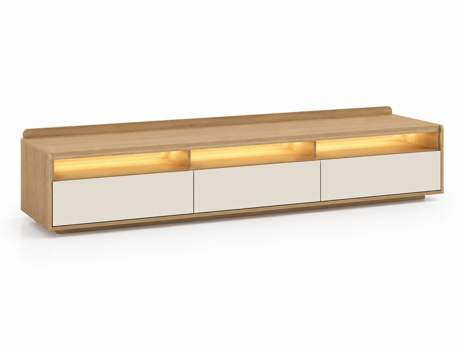 Mobile TV in Legno con Cassetti Laccati e LED