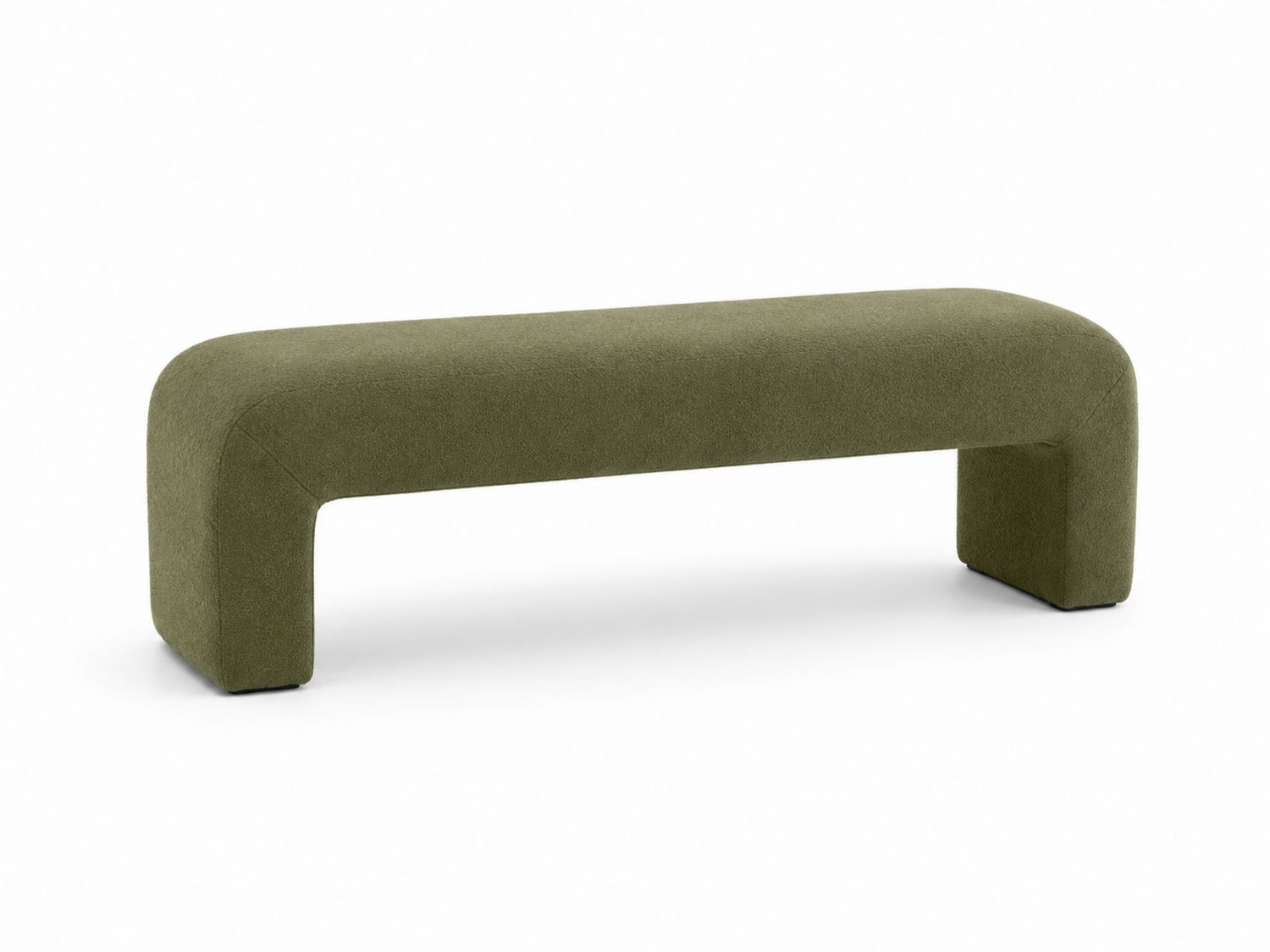 Panca in tessuto verde 150x45x40 cm