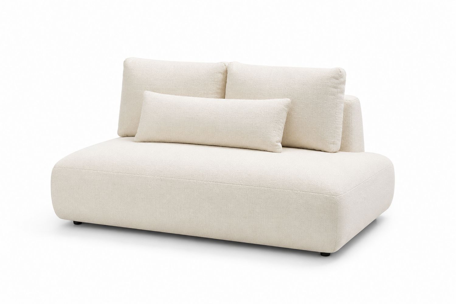 Divano due posti in tessuto beige, 160cm