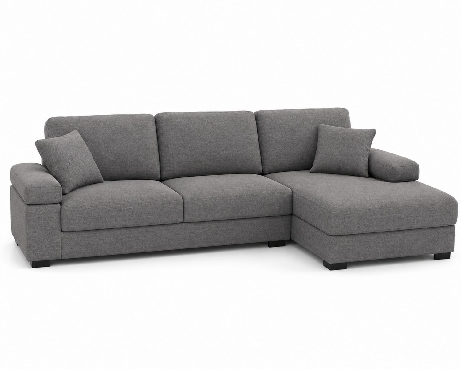 Divano angolare in tessuto 3 posti con chaise longue destra