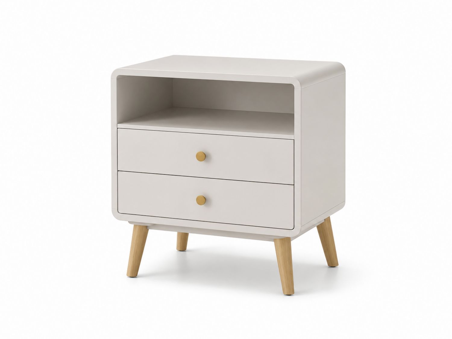 Comodino in legno con cassetti 45x35x60 cm