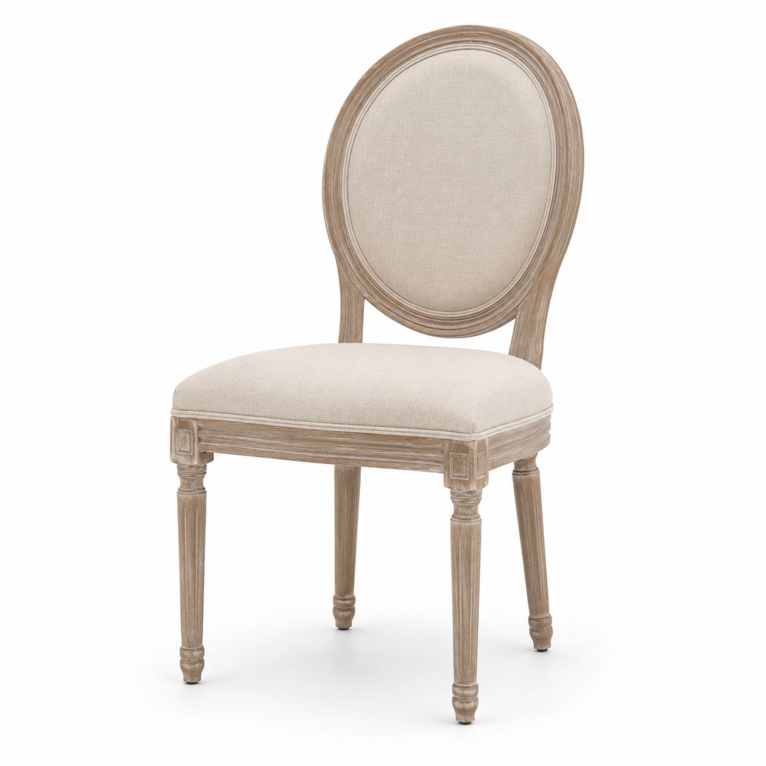 Sedia in legno con rivestimento in poliestere crema