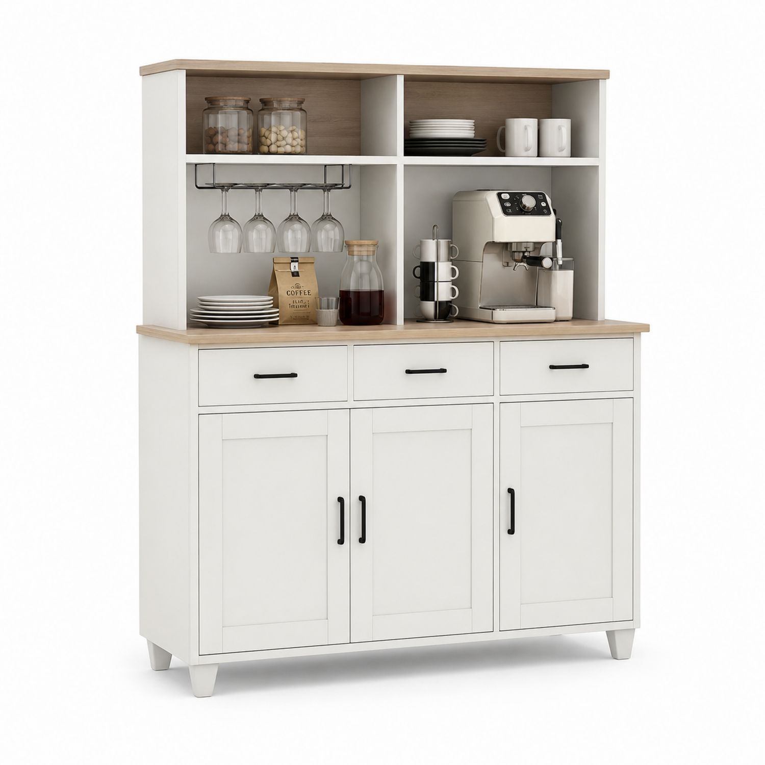Credenza da Cucina in Legno MDF con Ripiani e Porte