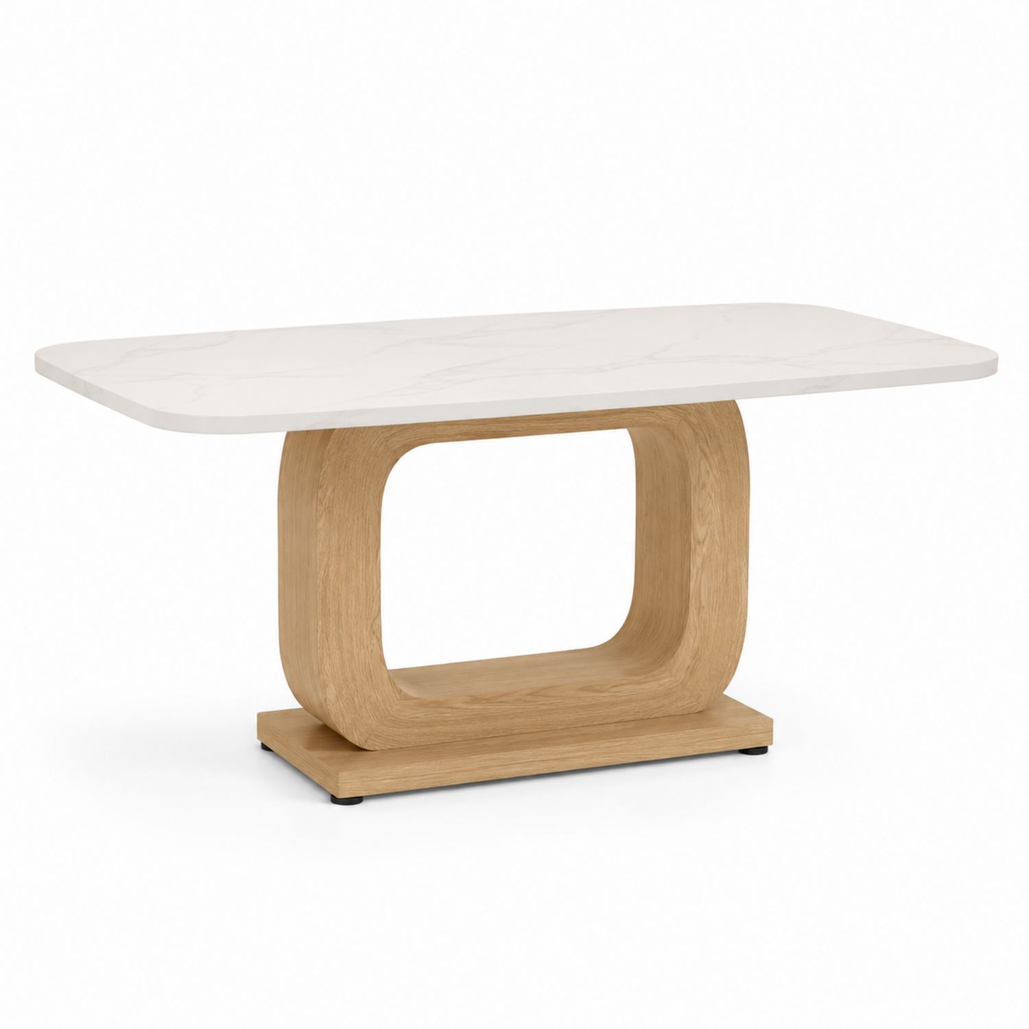 Tavolo da pranzo rettangolare in ceramica e legno