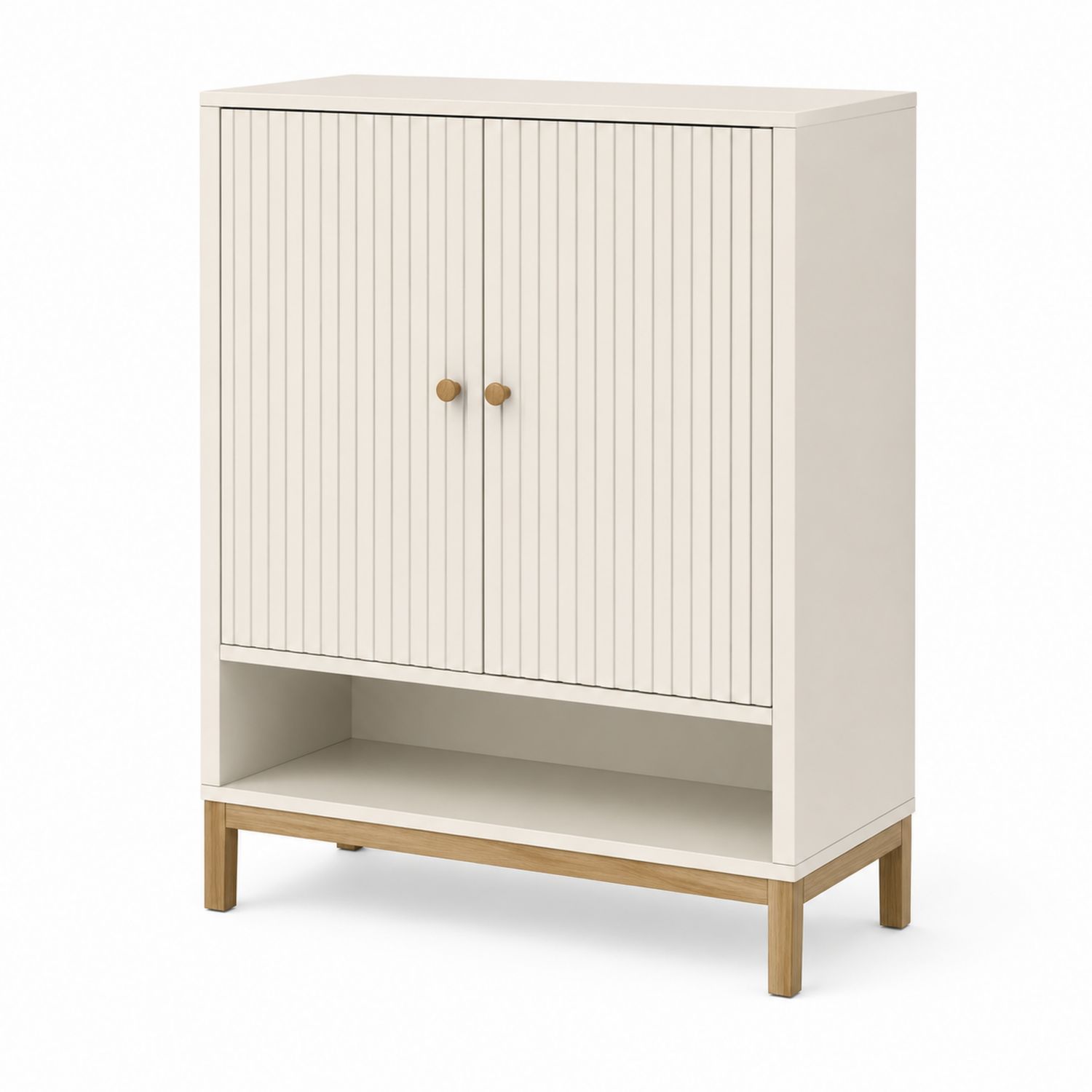 Armadio per Scarpe Verticale con Ante a Battente in Legno MDF Bianco 80x35x105 cm