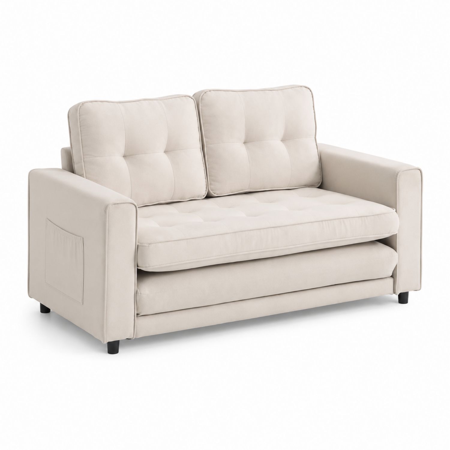 Divano letto 2 posti in tessuto con contenitore 150x90x85 cm