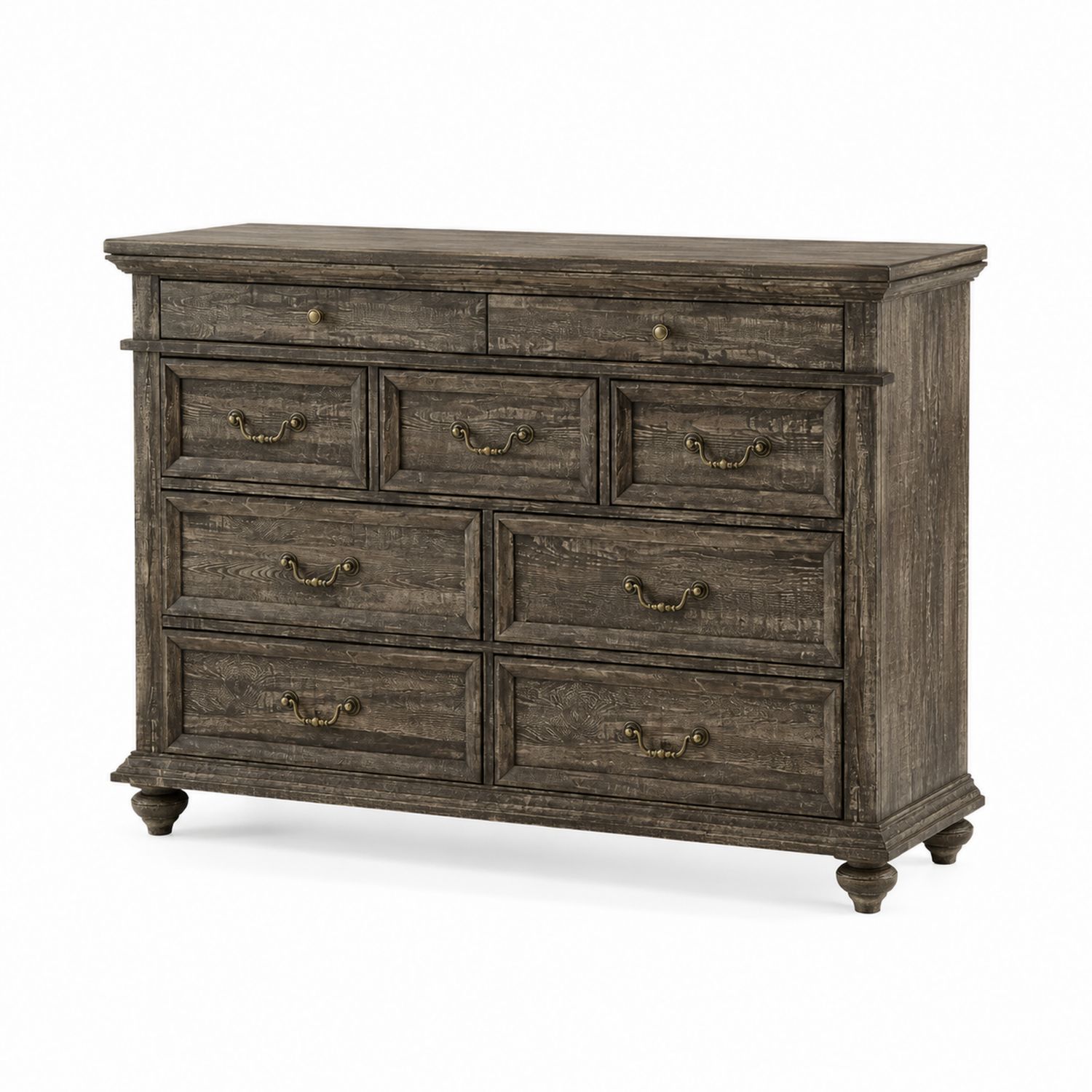 Cassettiera in Legno con 8 Cassetti Marrone