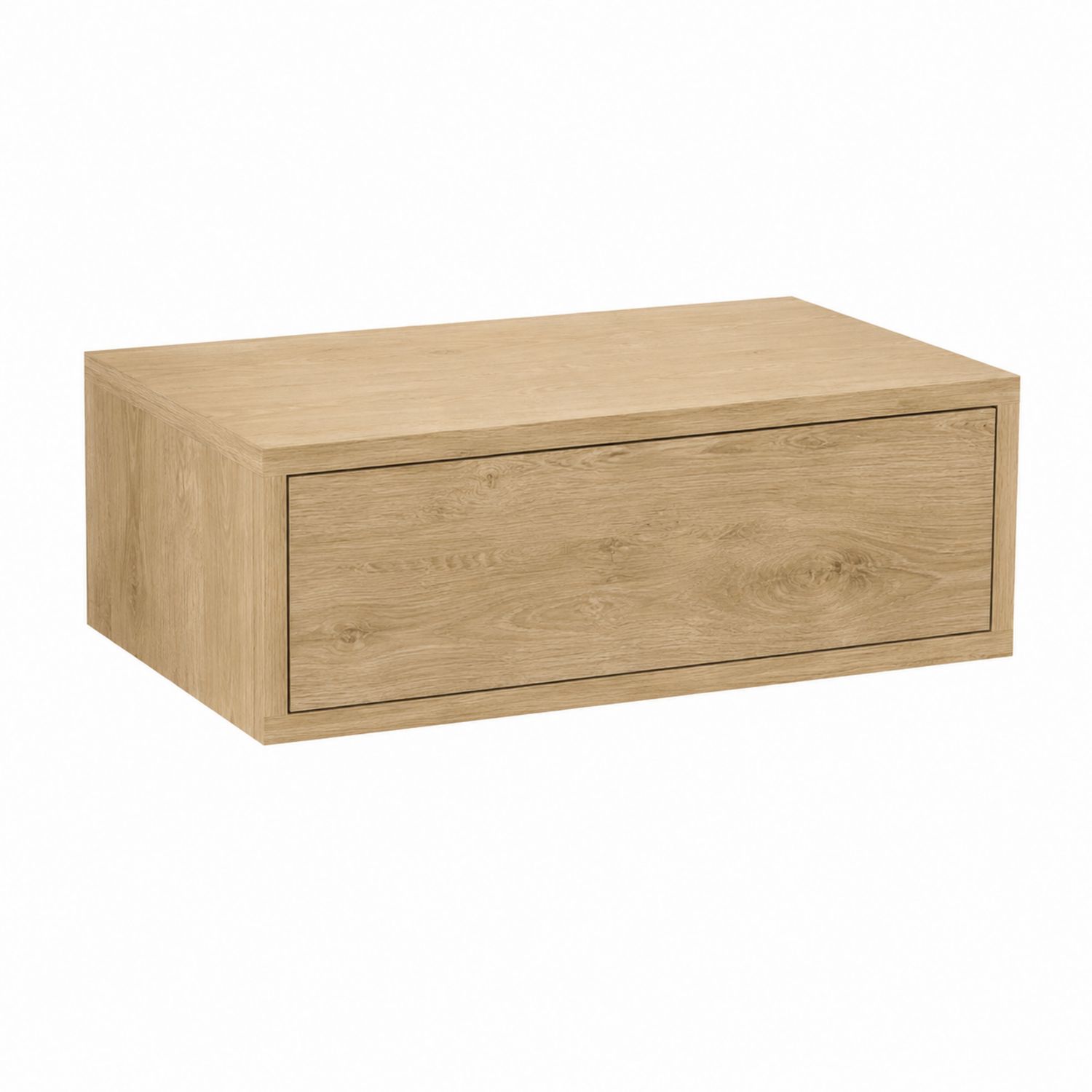 Comodino sospeso in MDF effetto quercia 45x30x15 cm