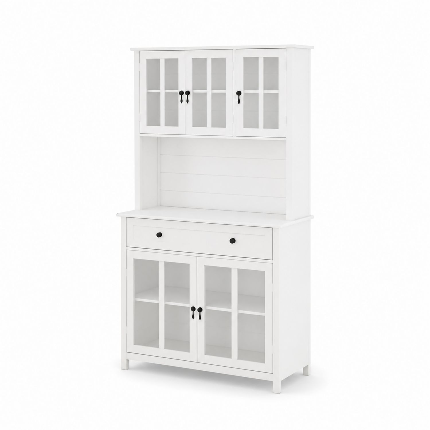Credenza in Legno MDF e Vetro Temperato Bianco 180x90x40 cm