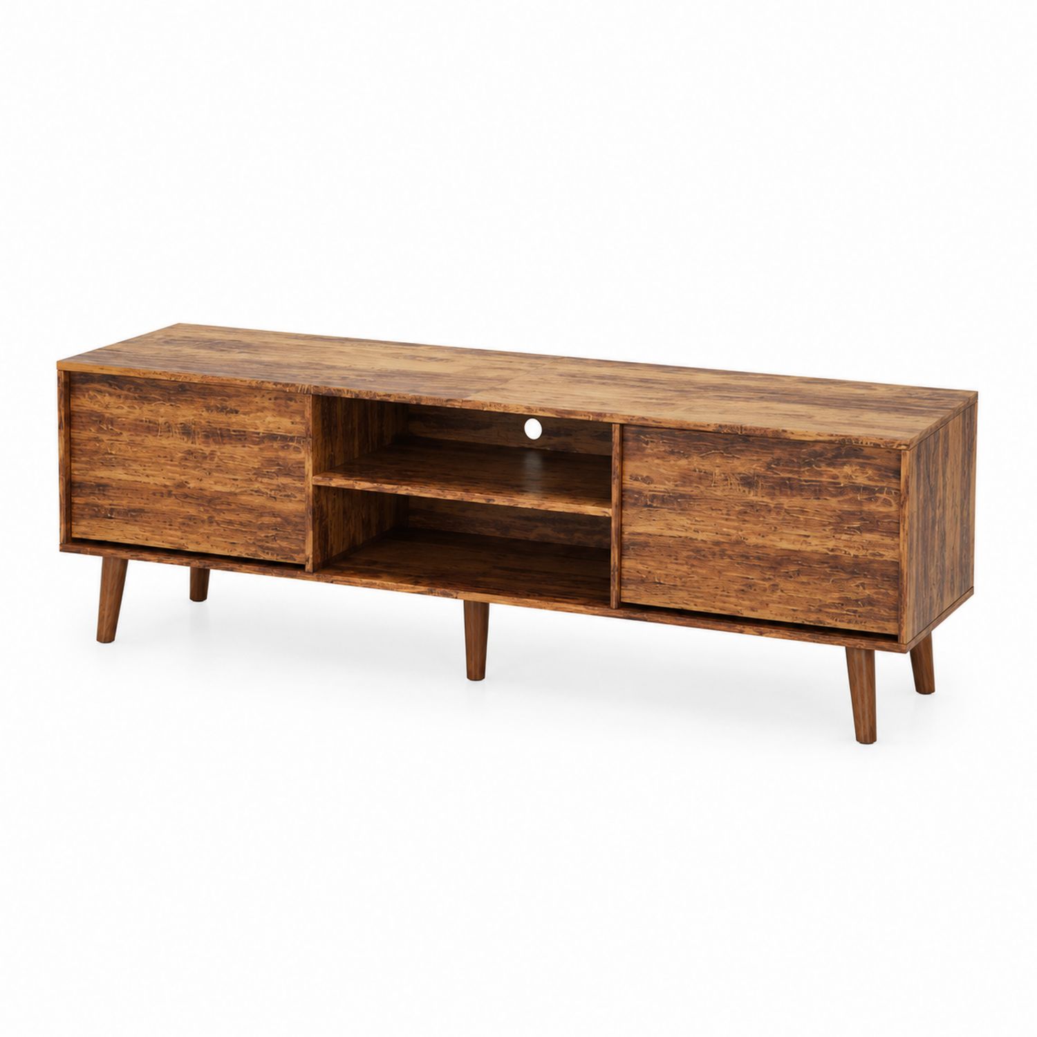 Mobile TV in legno con 2 ante e ripiani 120x40x45 cm