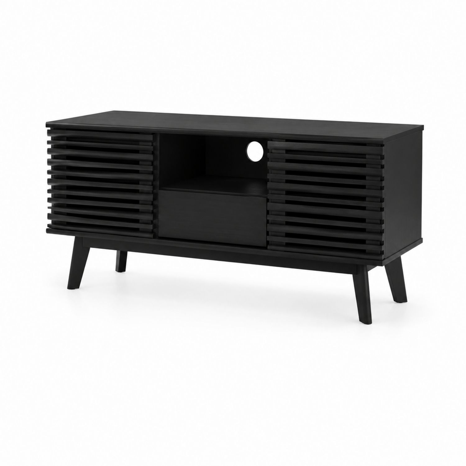 Mobile TV in Legno MDF Nero 120x40x50 cm