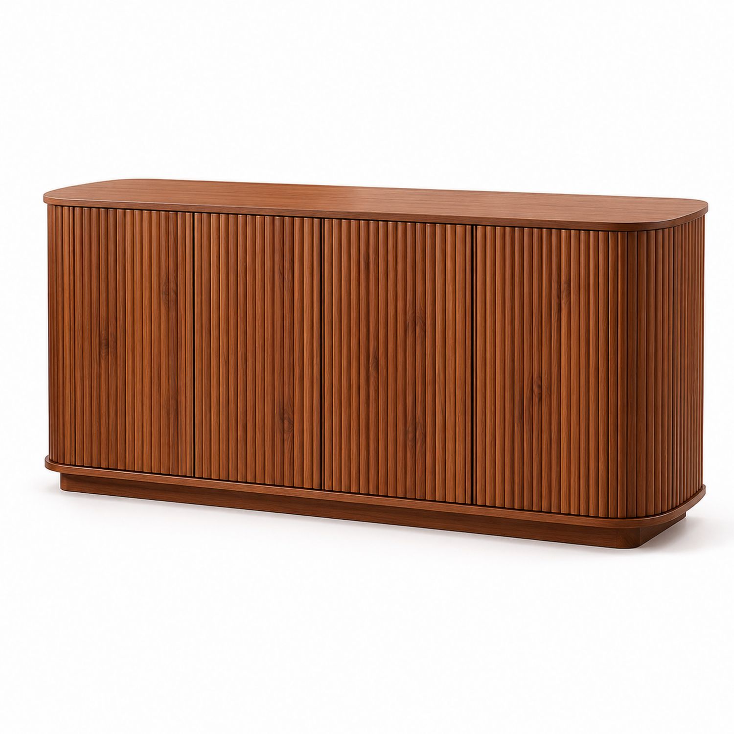 Credenza buffet rettangolare in legno di noce marrone 180x45x75 cm
