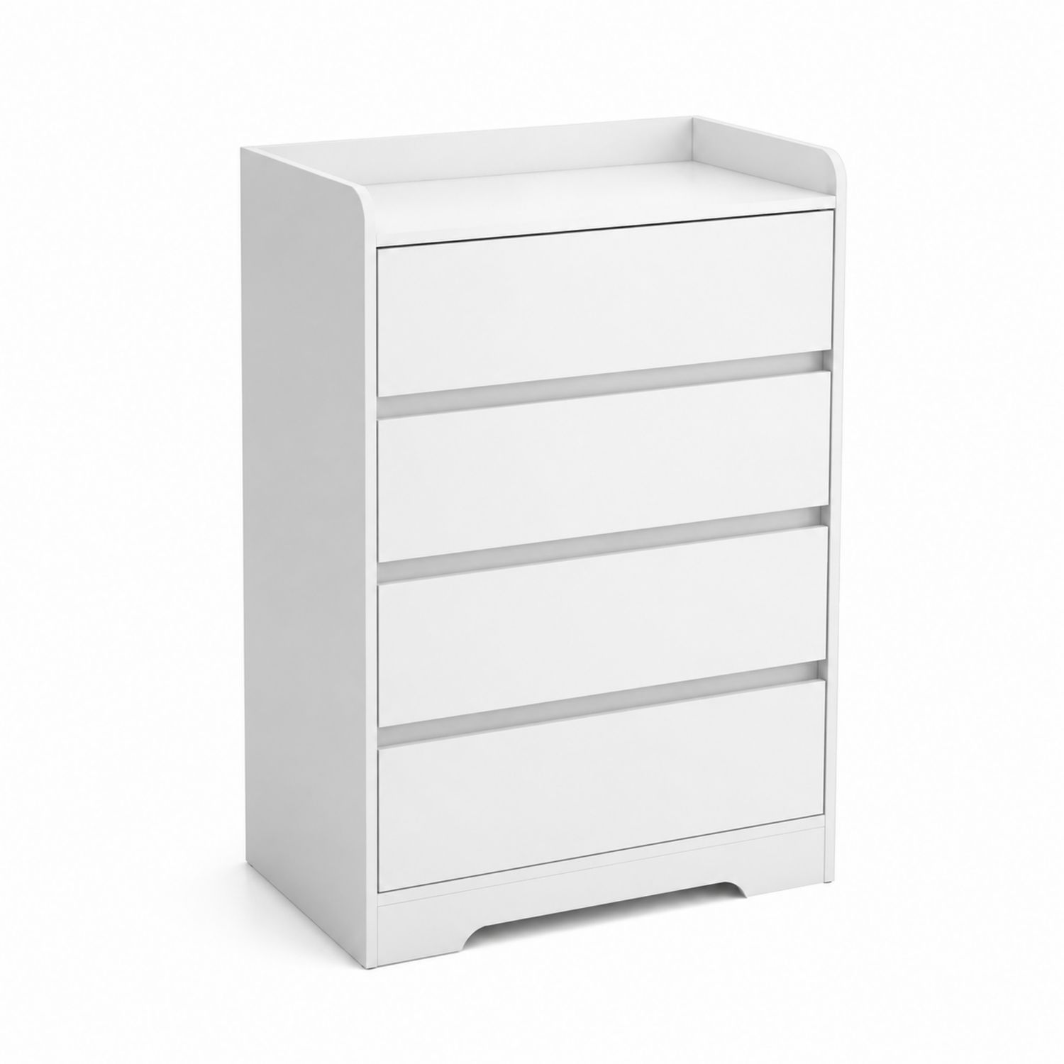 Cassettiera in Legno MDF con 4 Cassetti Bianco 80x40x100 cm