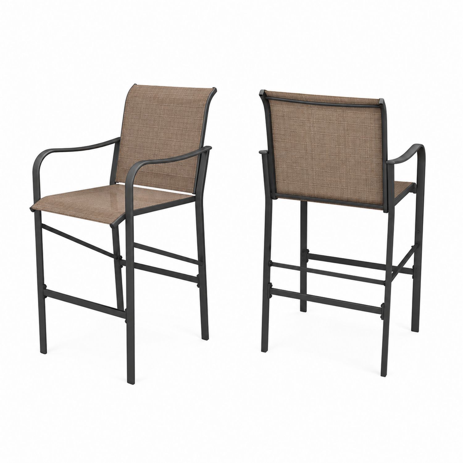 Set di sgabelli da bar in metallo con seduta in tessuto sintetico 50x55x120 cm