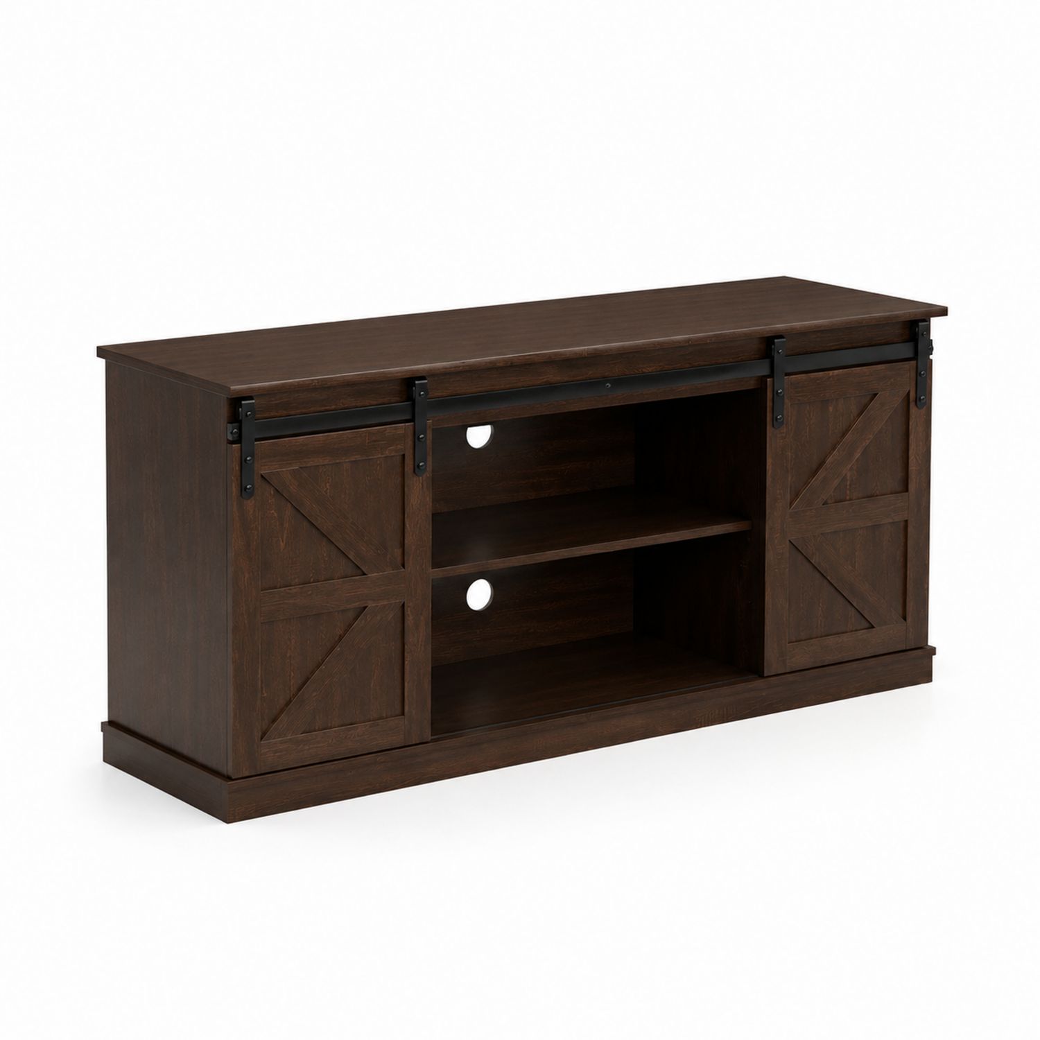 Mobile TV in Legno MDF con Ante Scorrevoli 152x40x60 cm Marrone