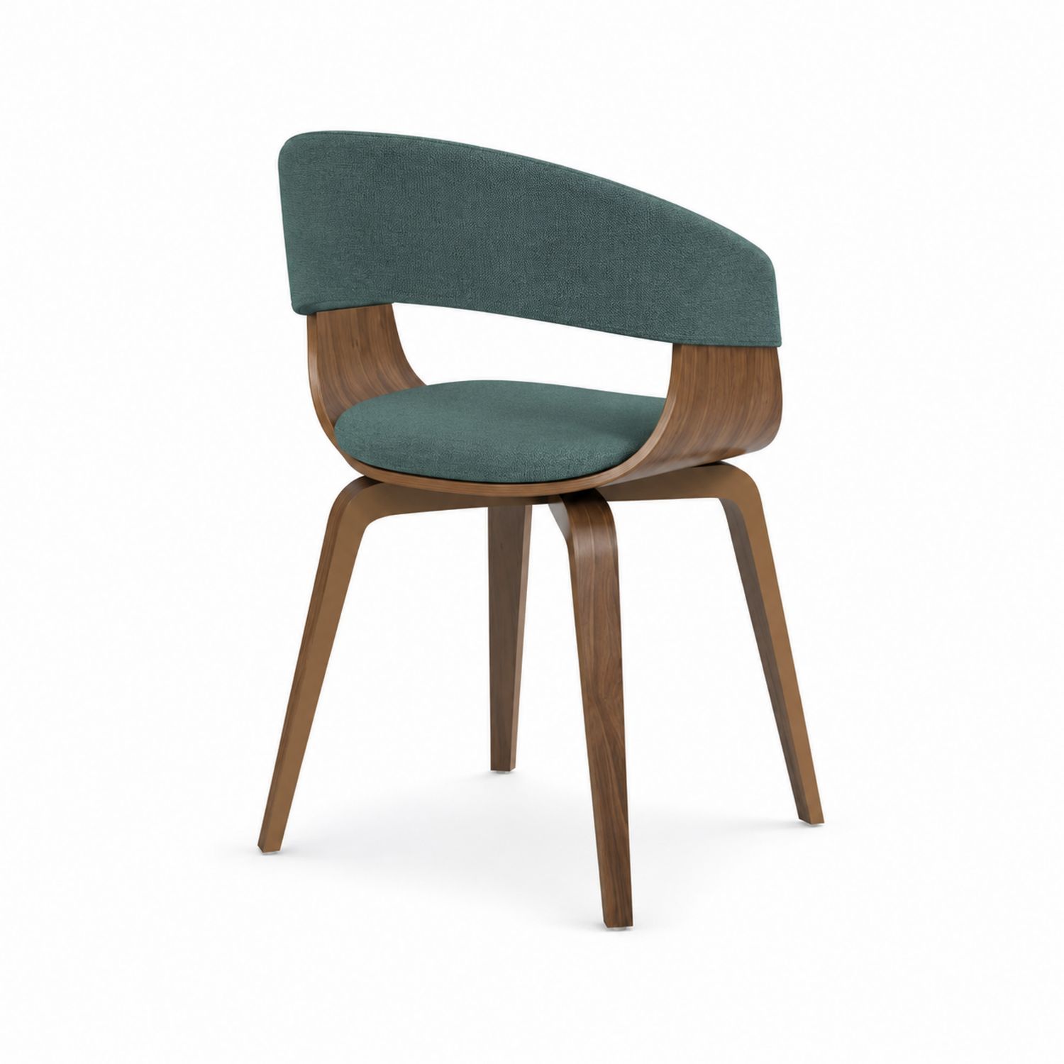 Sedia In Legno Multistrato E Tessuto Verde