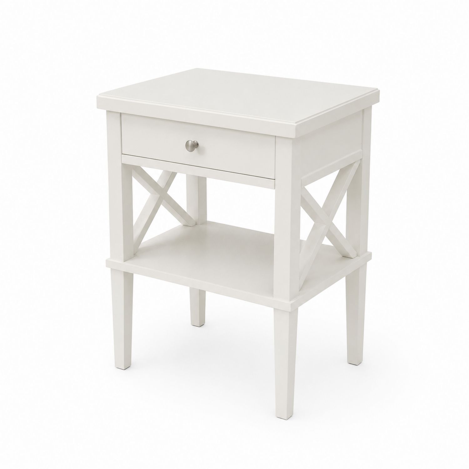 Comodino in legno con cassetto e ripiano 60x40x65 cm