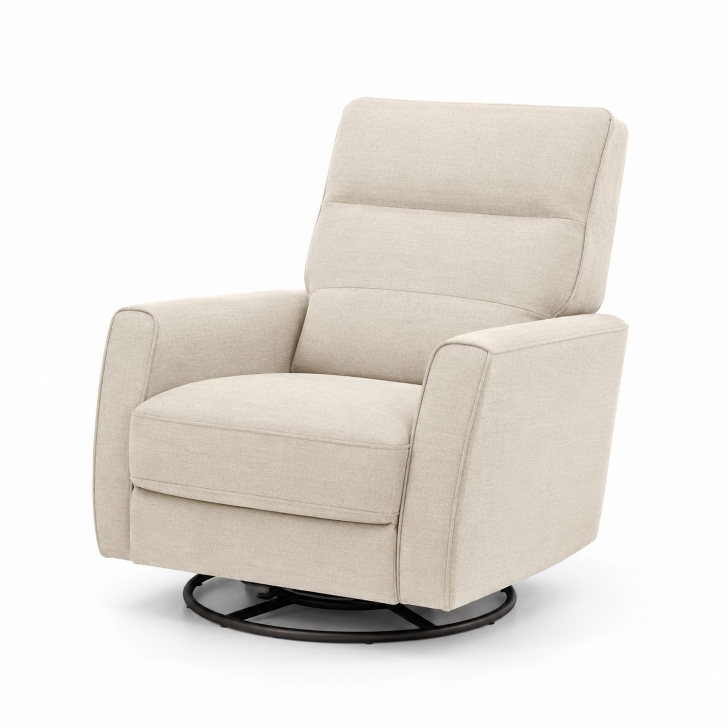 Poltrona girevole in tessuto beige