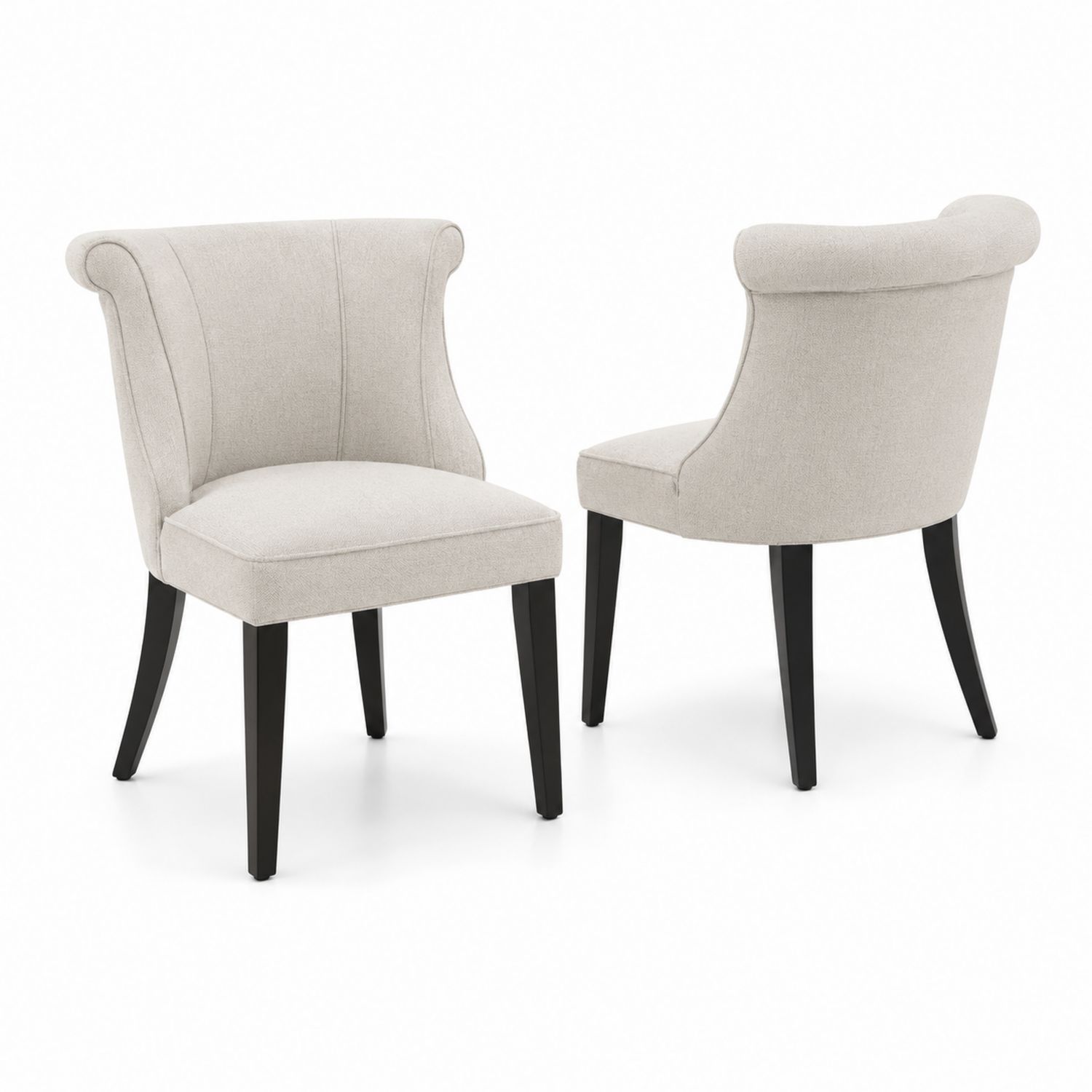 Set di Sedie in Tessuto con Gambe in Legno