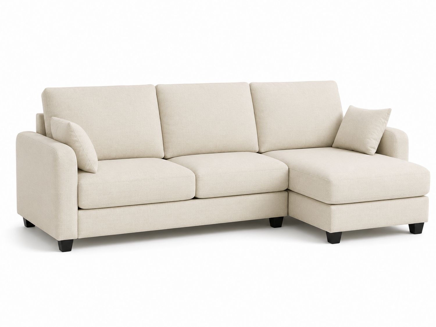 Divano ad angolo in tessuto con chaise longue