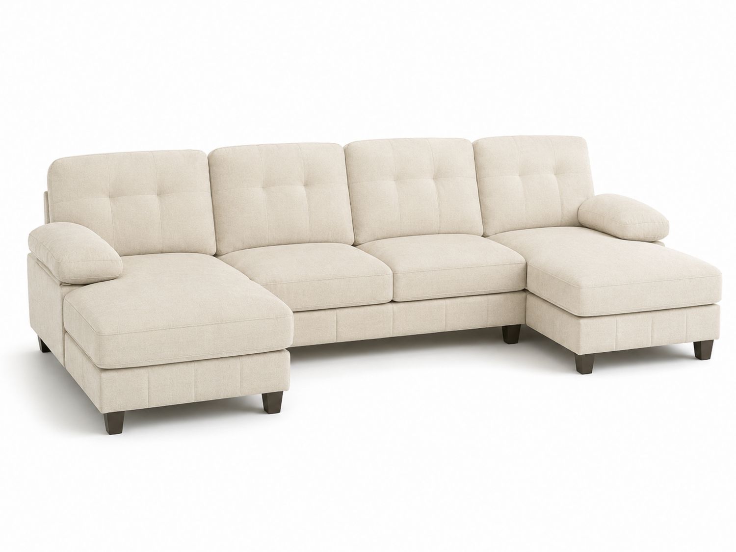 Divano modulare angolare in tessuto poliestere beige