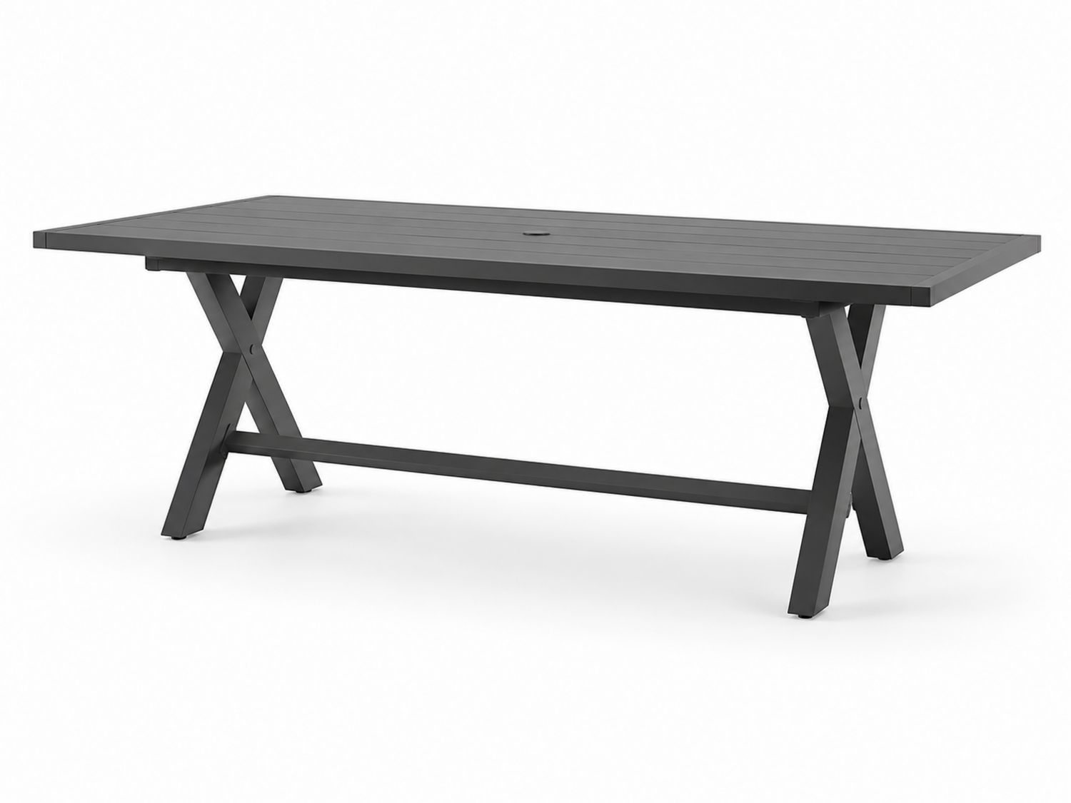 Tavolo da pranzo per esterno in alluminio grigio