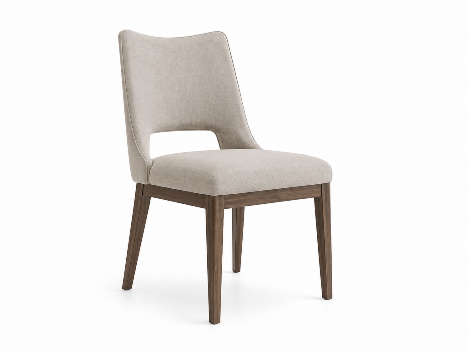 Sedia in tessuto poliestere con gambe in legno