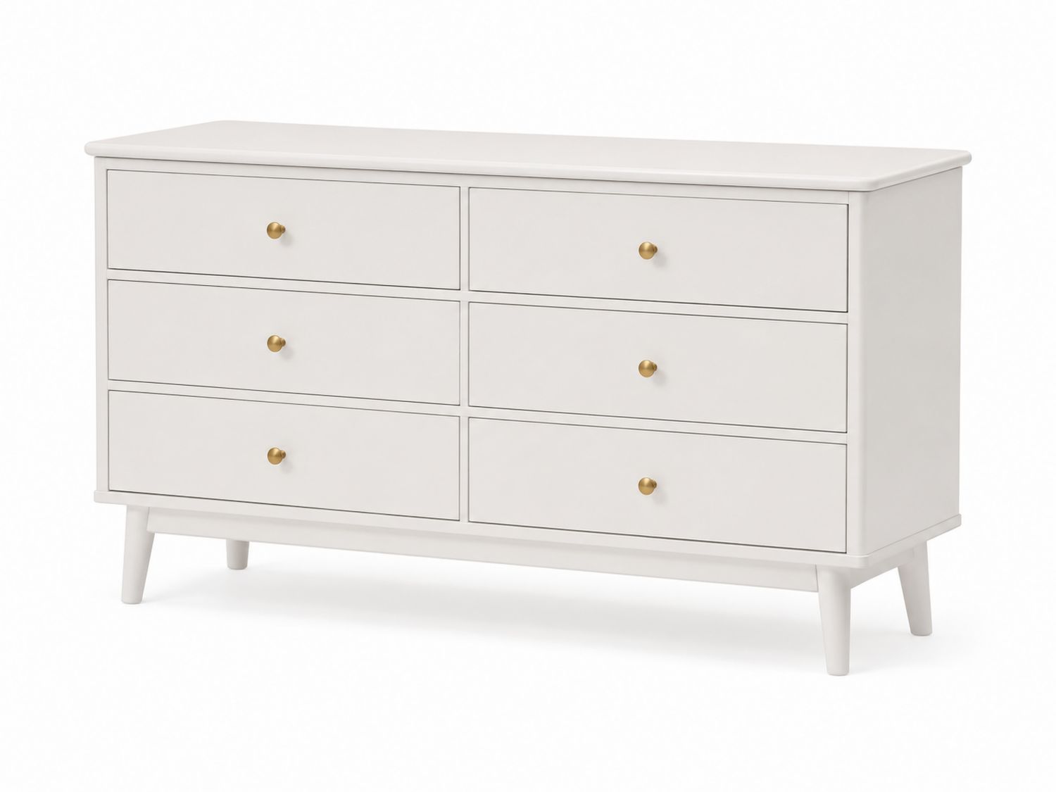 Cassettiera in legno MDF 6 cassetti Bianco