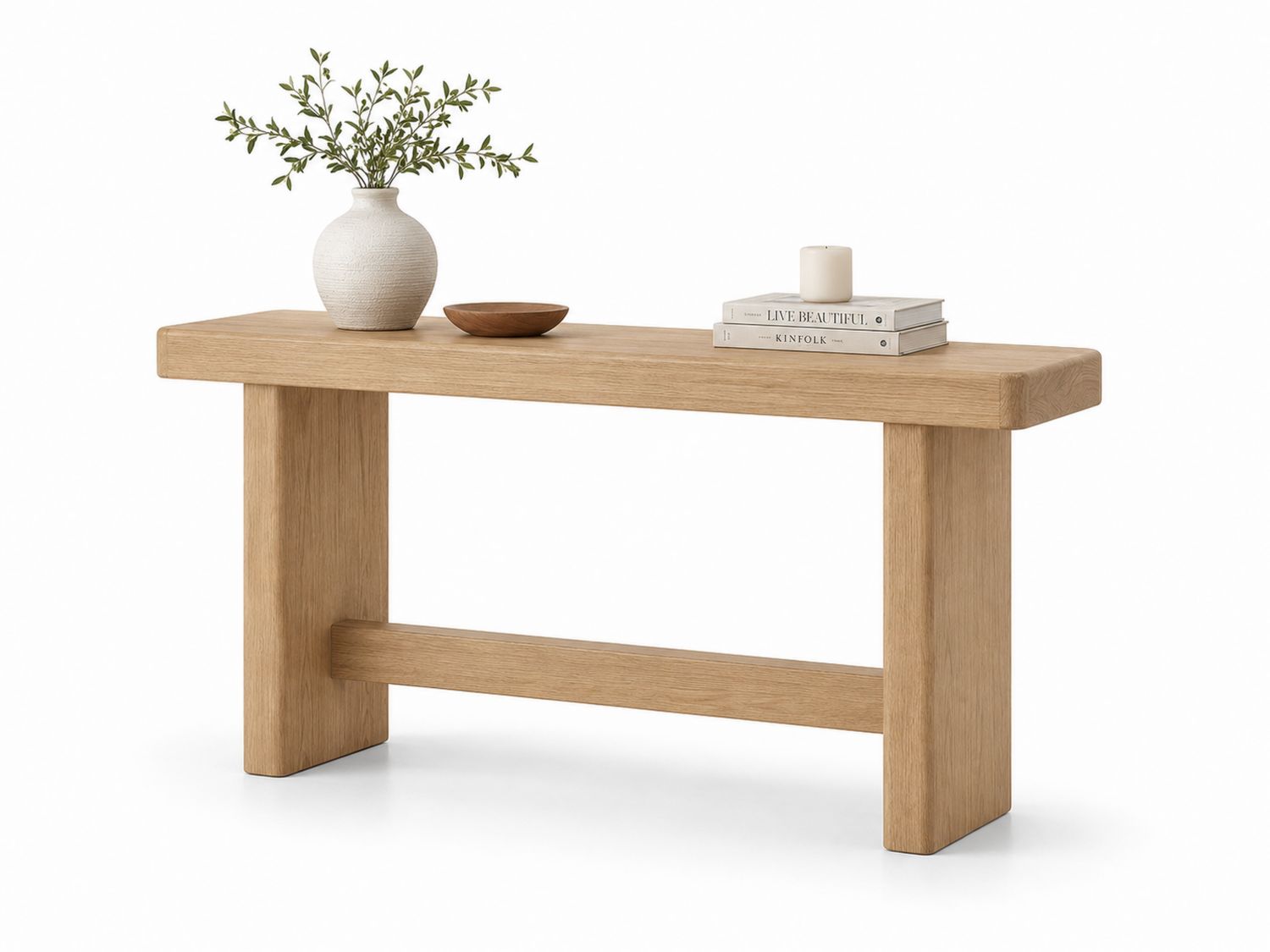Consolle in rovere rettangolare 120x35x75 cm