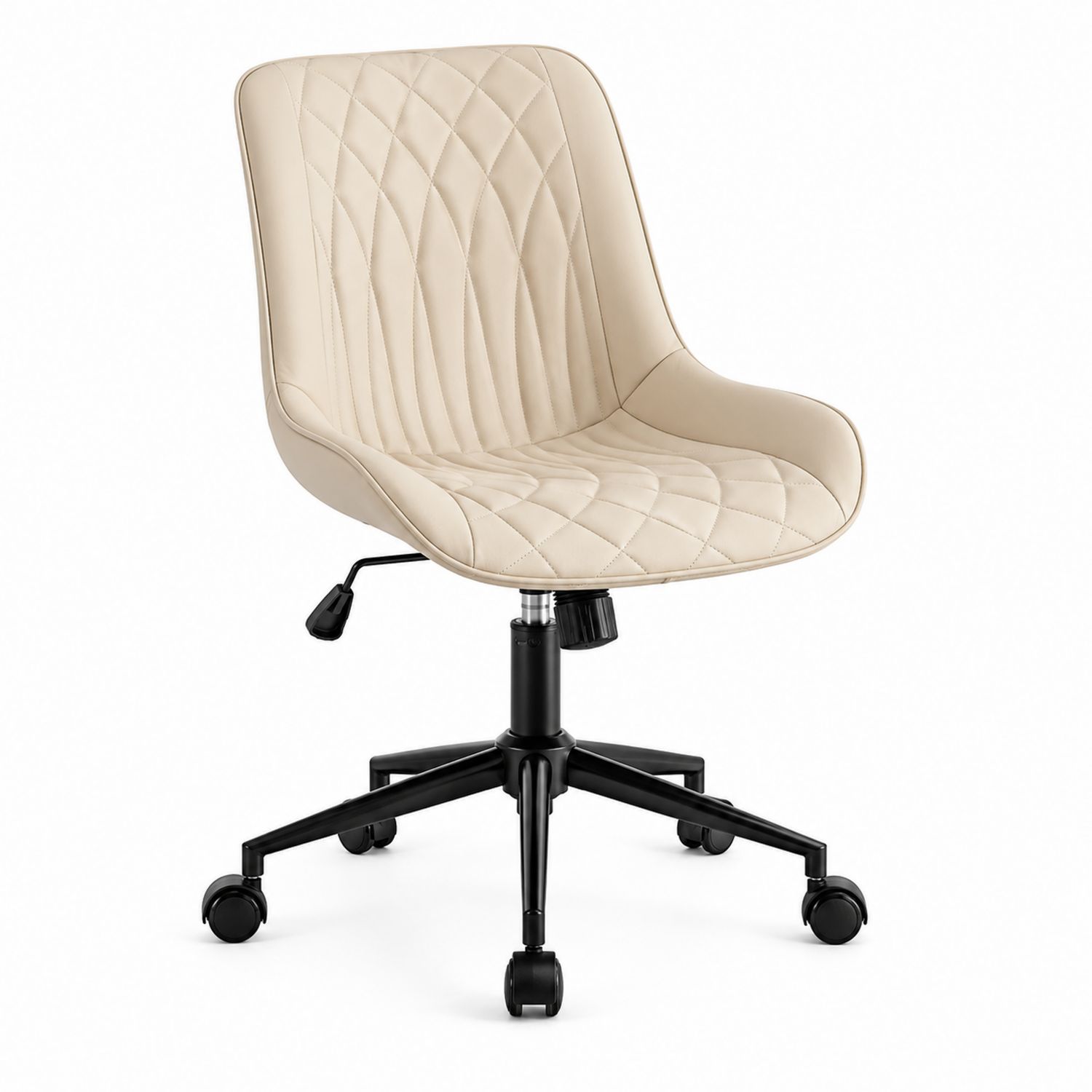 Sedia da ufficio con rivestimento in pelle PU Beige