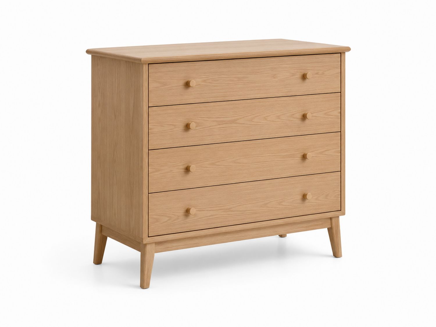 Cassettiera in Legno di Rovere con 4 Cassetti