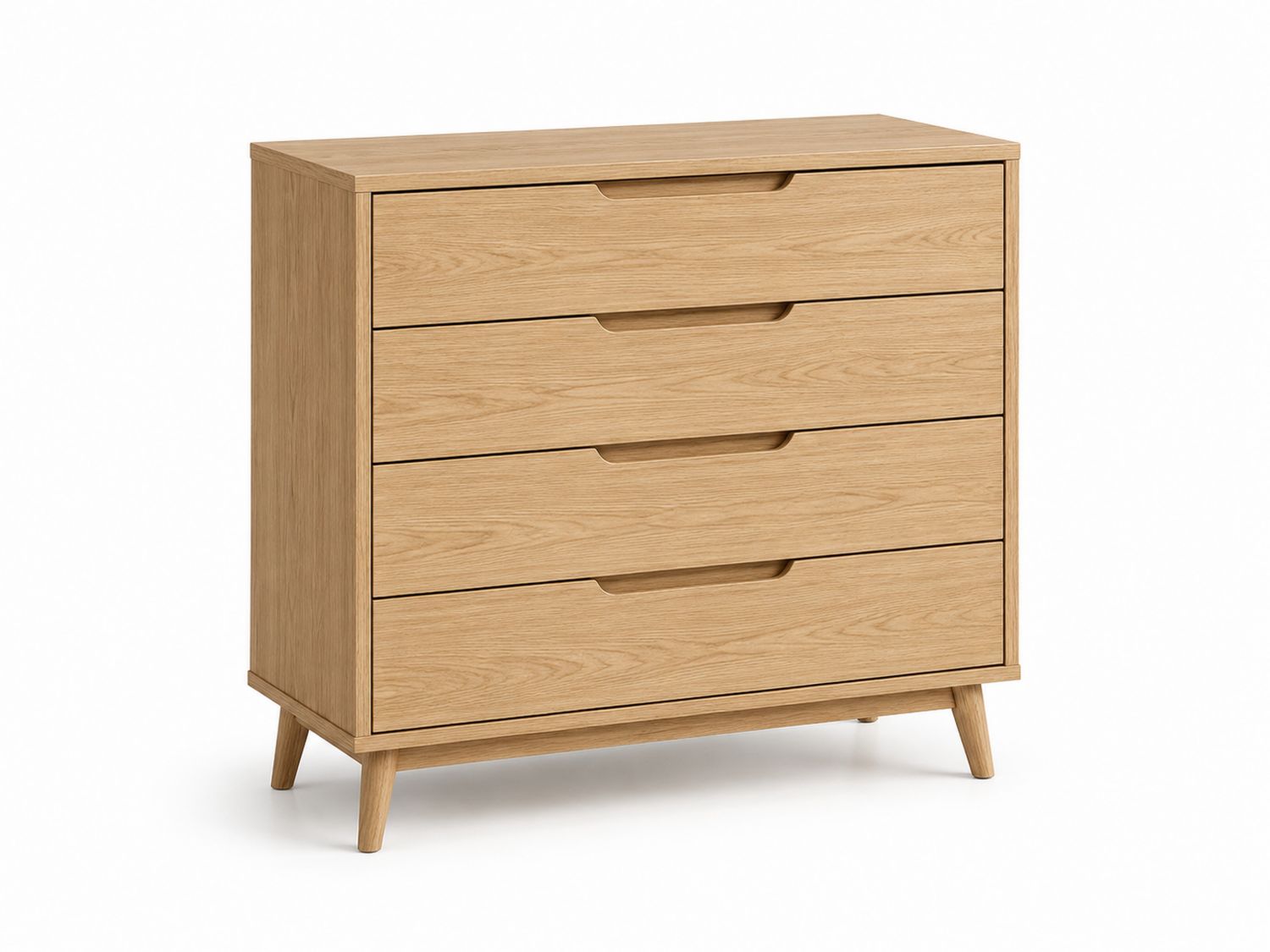Cassettiera in Legno di Rovere con Quattro Cassetti