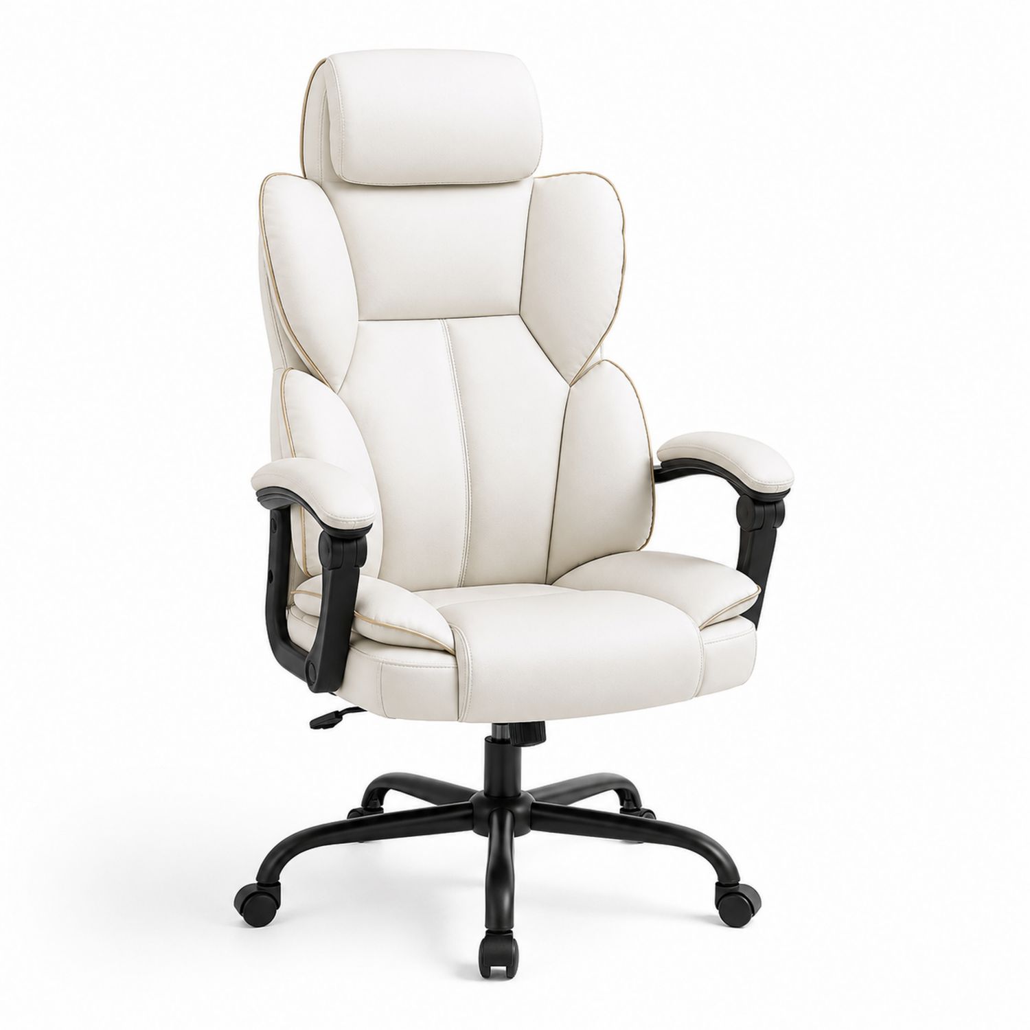 Sedia ergonomica in ecopelle con regolazione e ruote