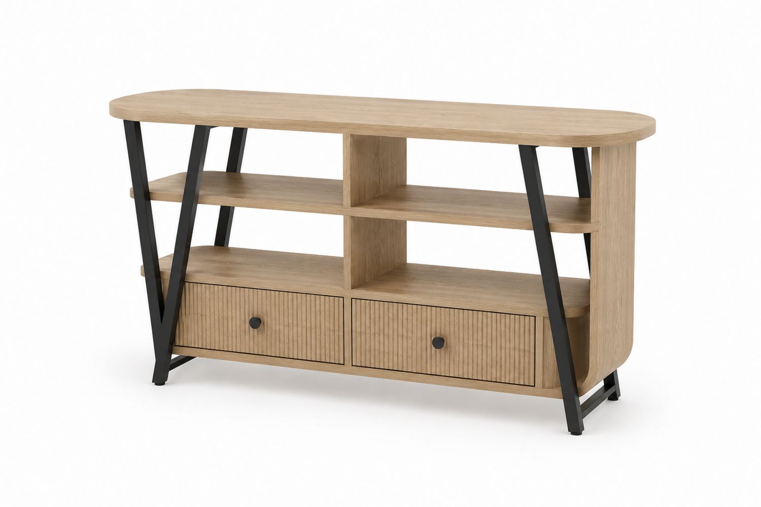 Consolle in legno e metallo con cassetti