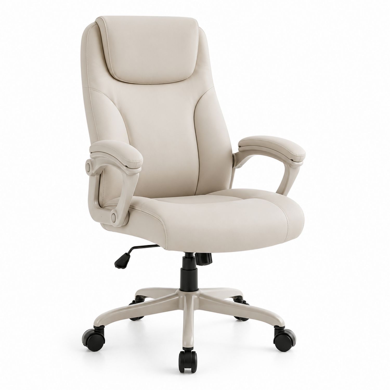 Sedia da ufficio in pelle sintetica regolabile Beige