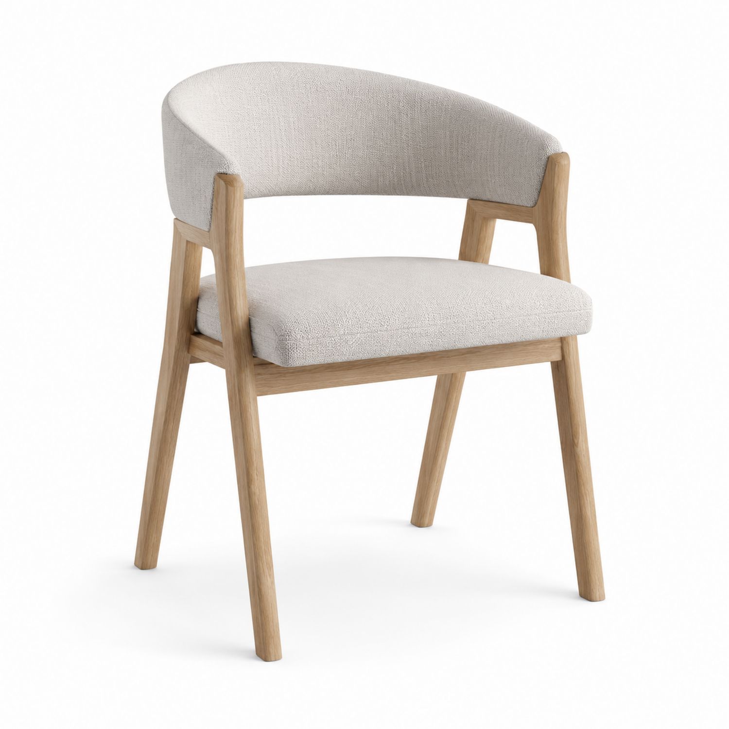 Sedia da pranzo in legno e tessuto beige 54x54x78 cm