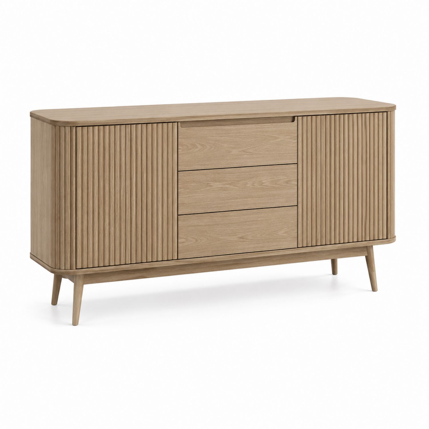 Credenza in Legno Massello con 2 Ante e 3 Cassetti