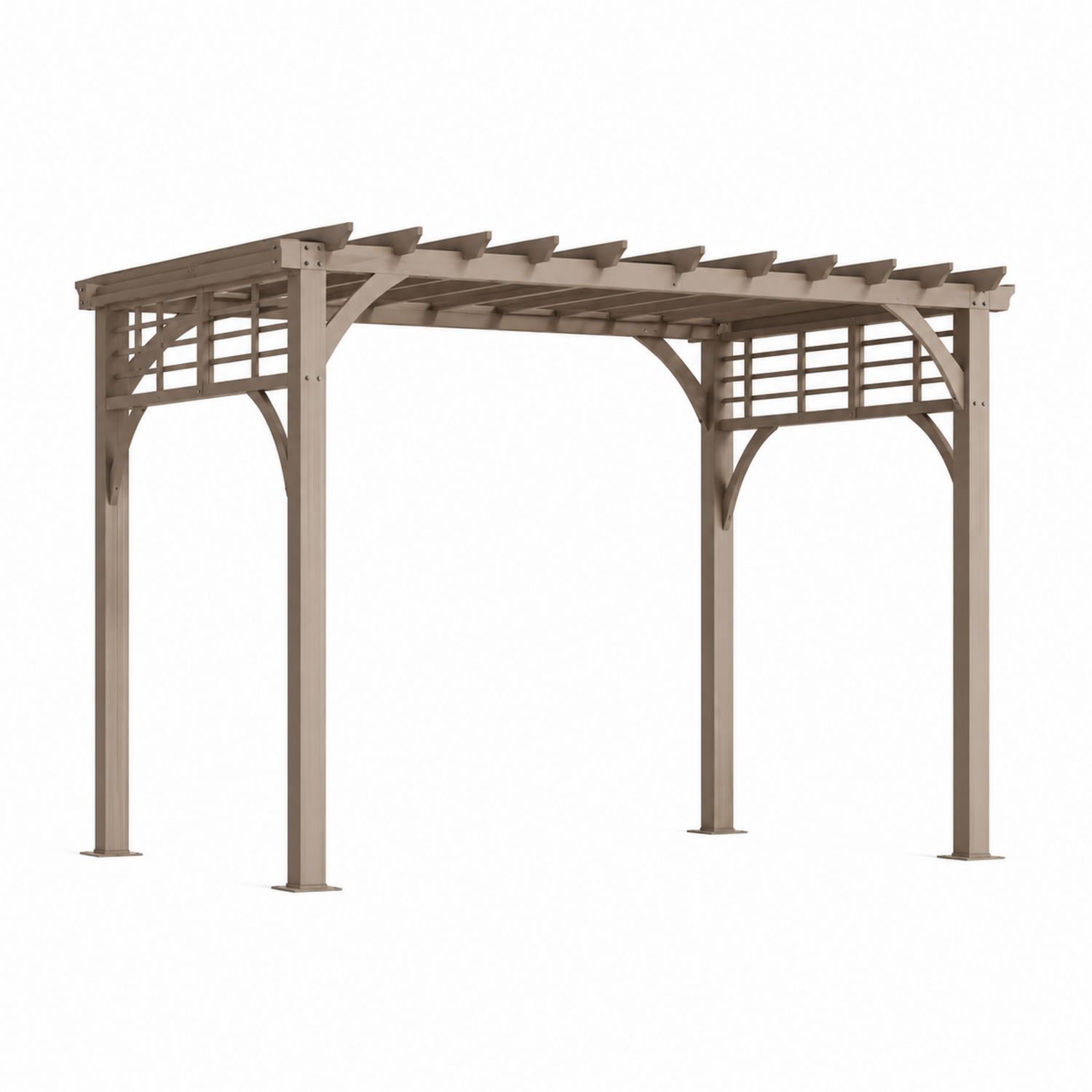 Pergola da giardino rettangolare in legno marrone