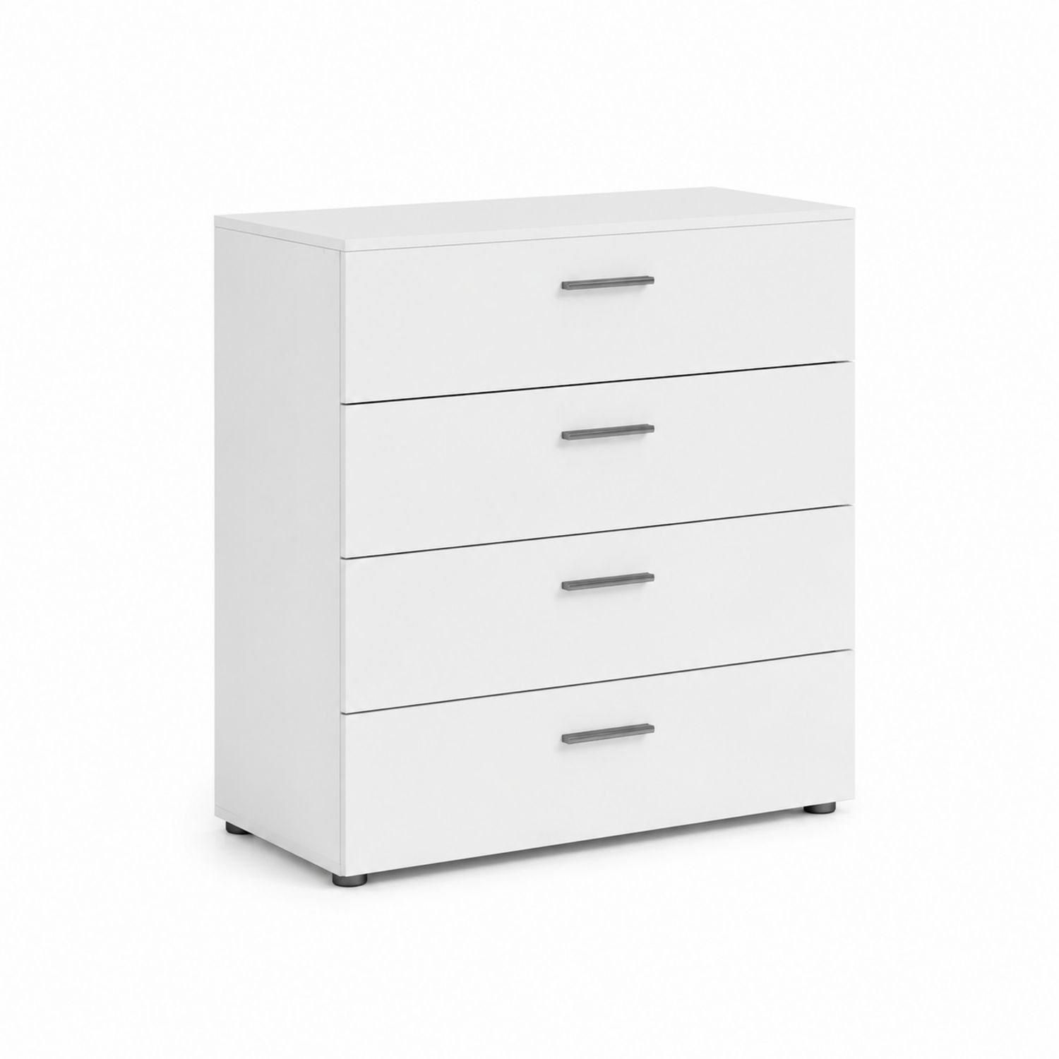 Cassettiera in Legno MDF con 4 Cassetti Bianco