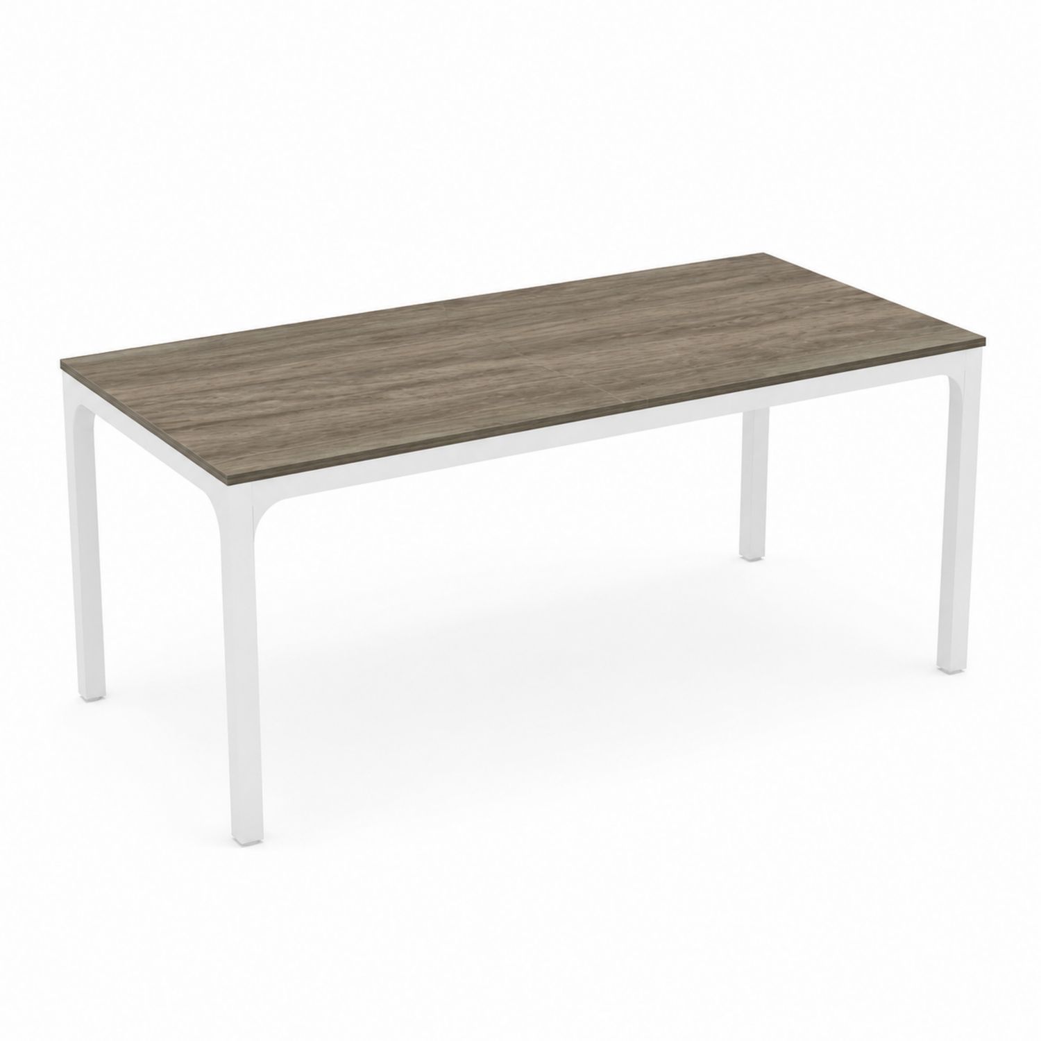 Tavolo da pranzo rettangolare 180x90cm in MDF e metallo bianco