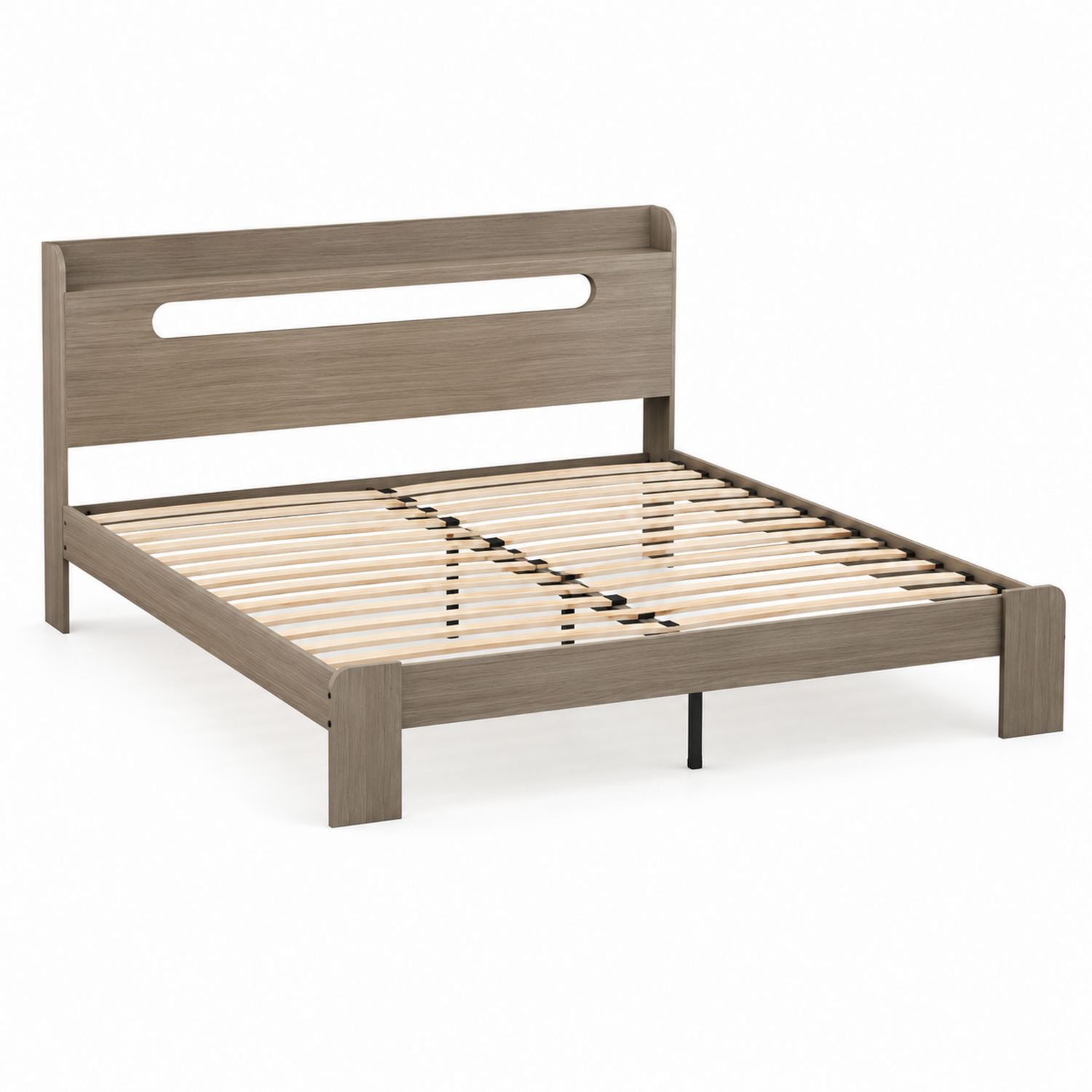 Letto matrimoniale in legno massello e lamelle di faggio 220x160 cm