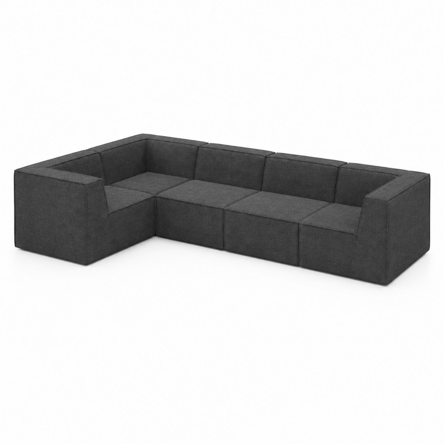 Divano angolare modulare tessuto Grigio Scuro 300x150 cm