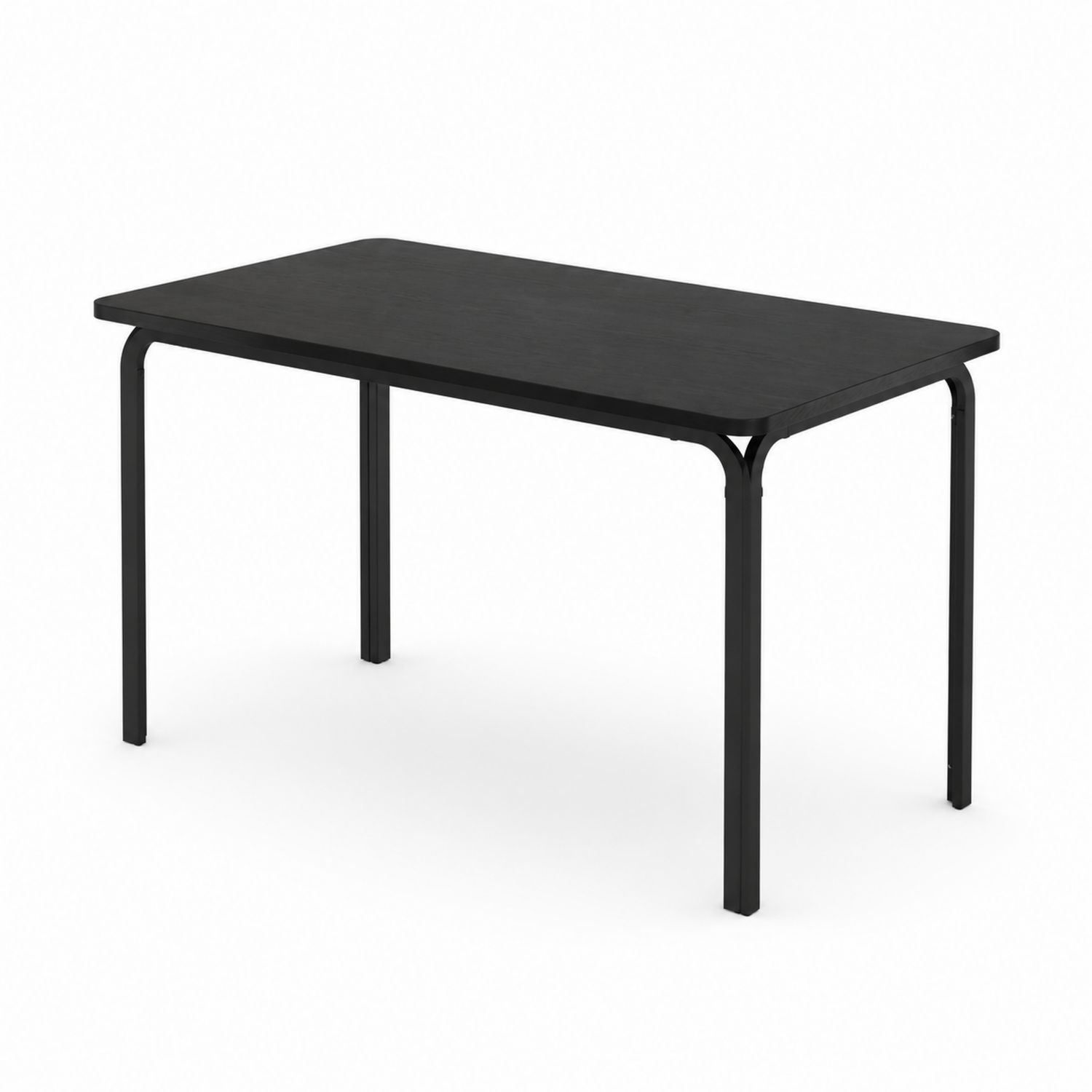 Tavolo da pranzo rettangolare in legno e metallo nero 120x60 cm