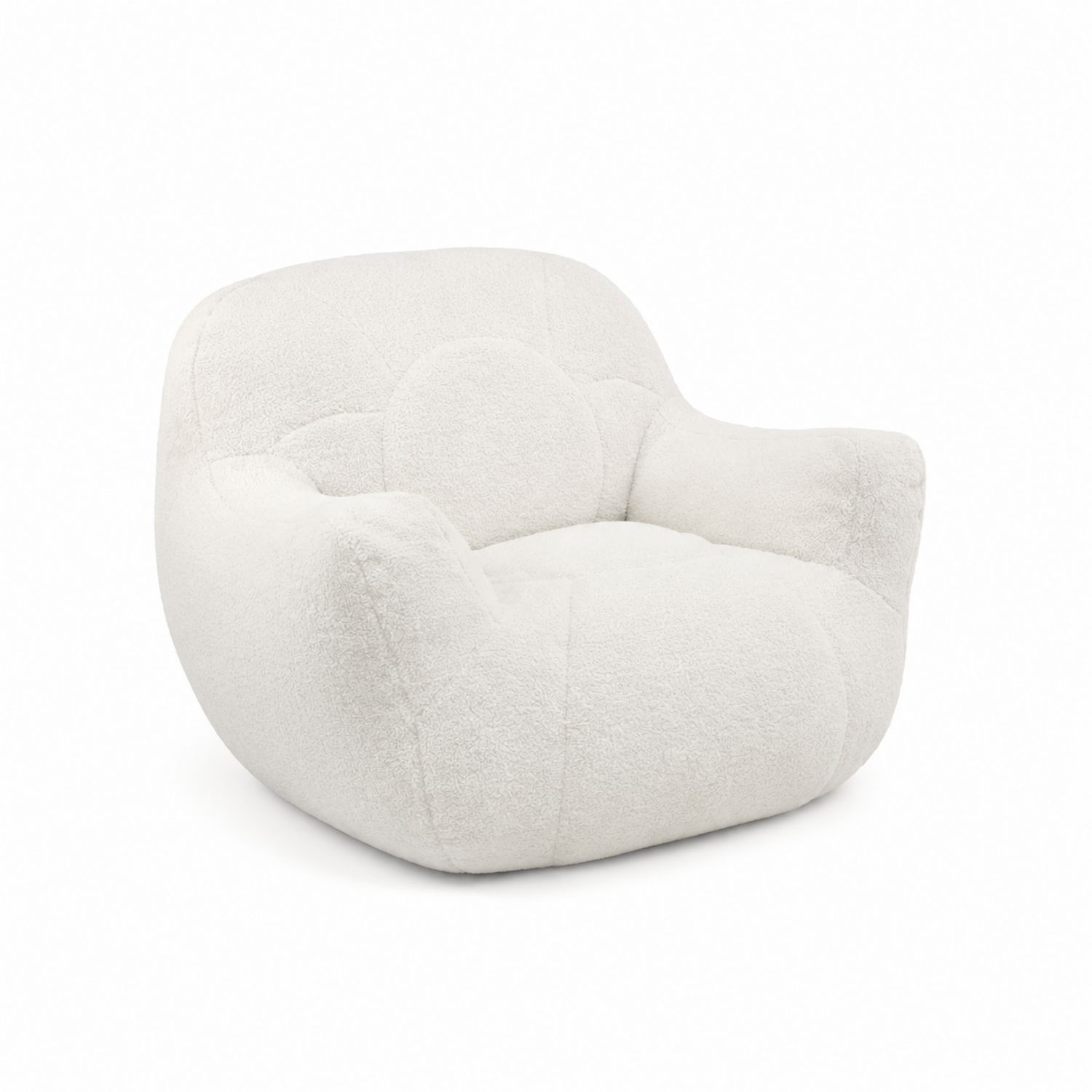 Poltrona in Tessuto Bouclé Bianco